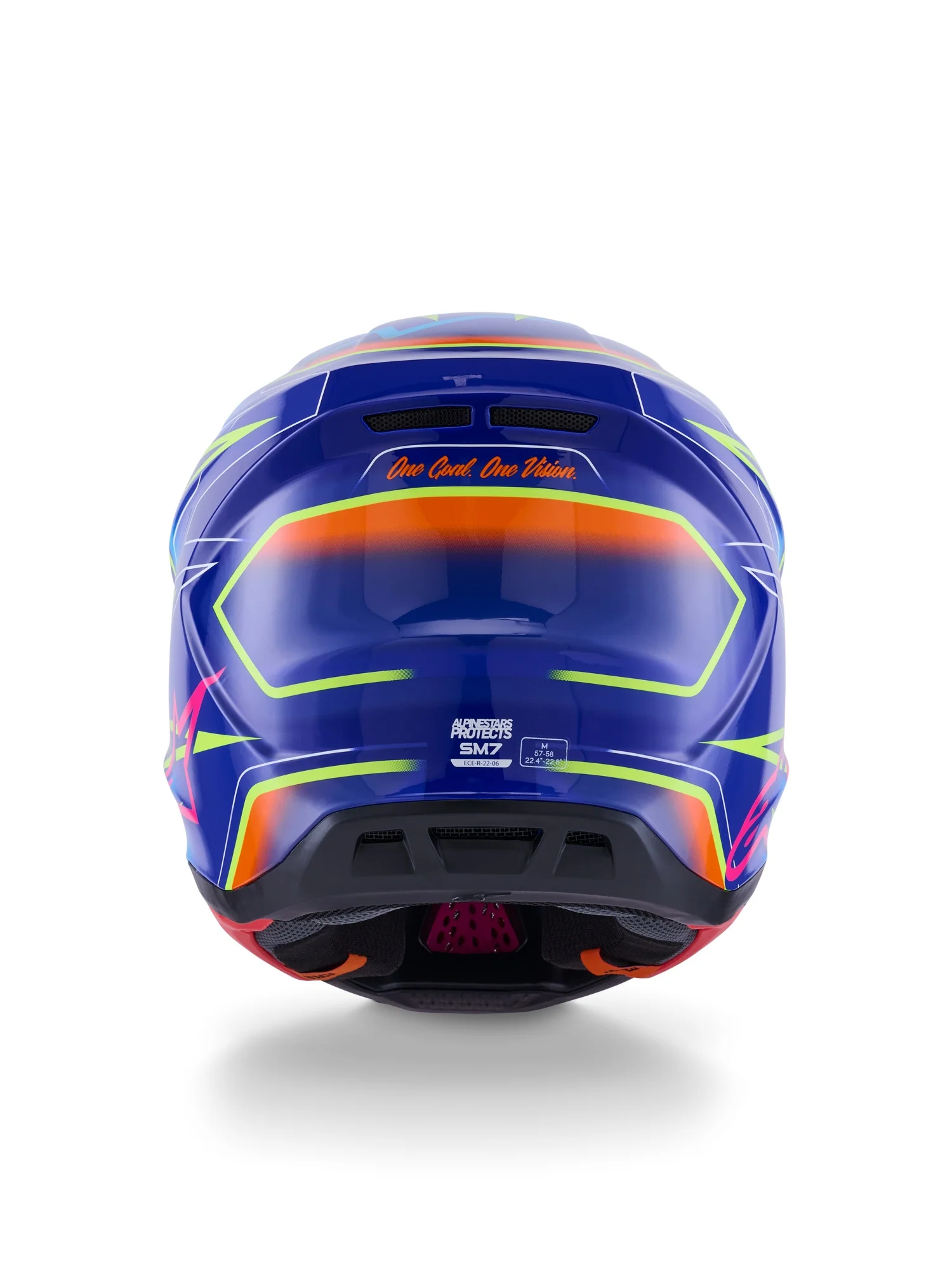 ALPINESTARS 2026 S-M7 CAST HELMET - BLUE PINK YELLOW FLUO GLOSSY - Image 4