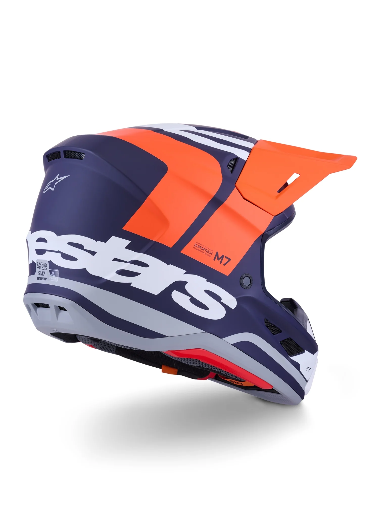 ALPINESTARS 2026 S-M7 CORE HELMET - ORANGE BLUE MATT - Image 2