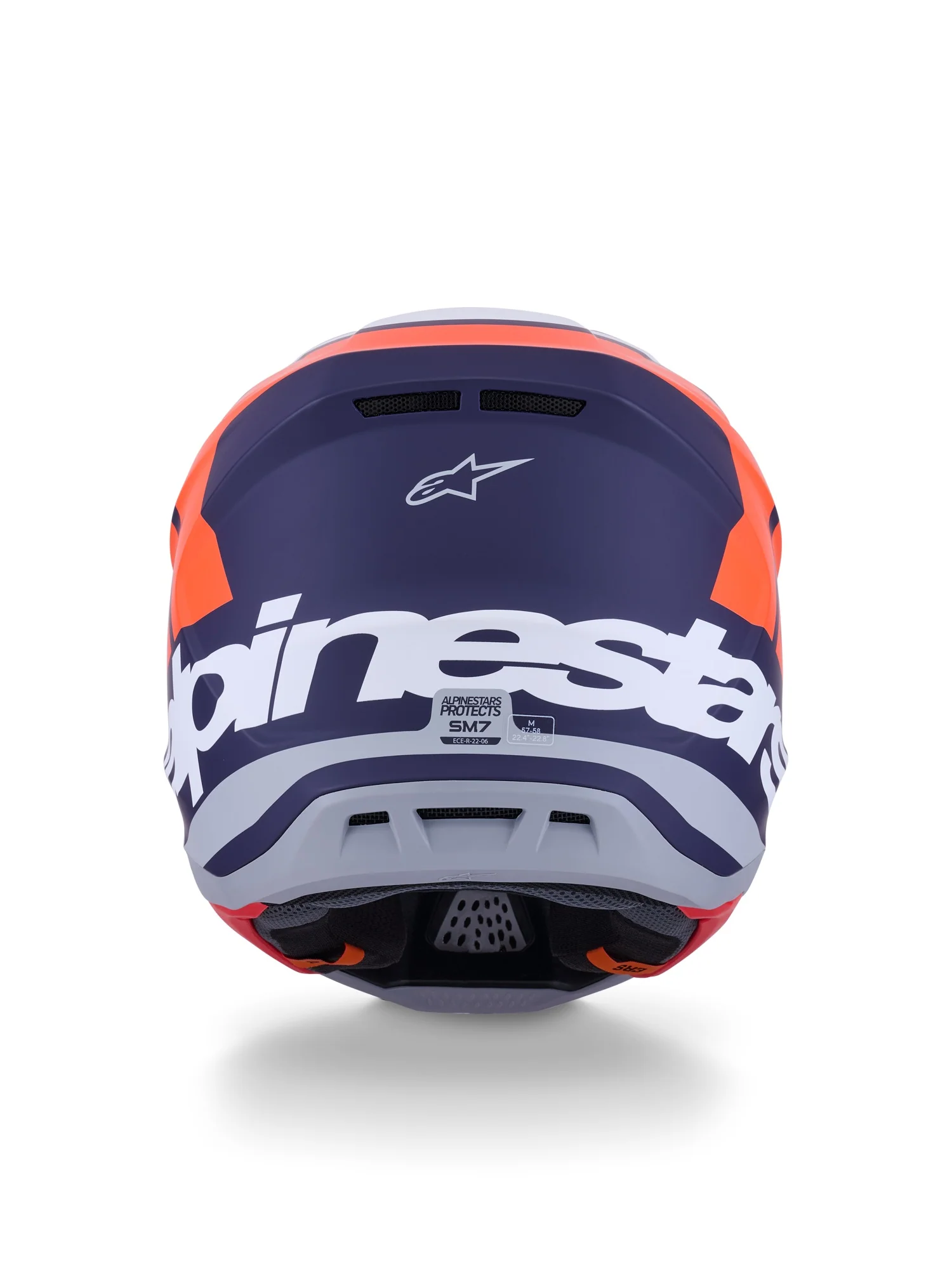 ALPINESTARS 2026 S-M7 CORE HELMET - ORANGE BLUE MATT - Image 4