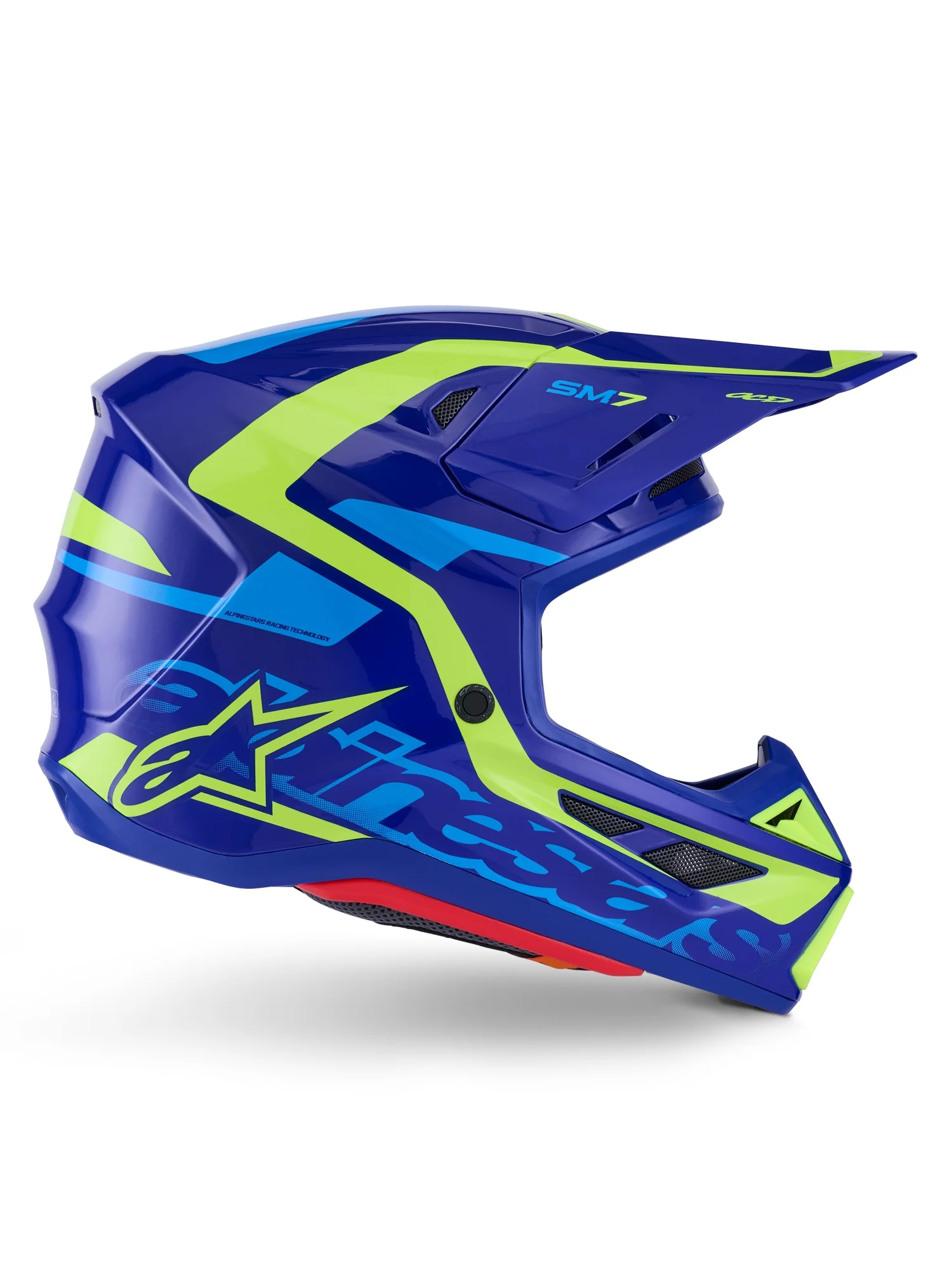 ALPINESTARS 2026 S-M7 DEED HELMET - BLUE YELLOW FLUO GLOSSY - Image 2
