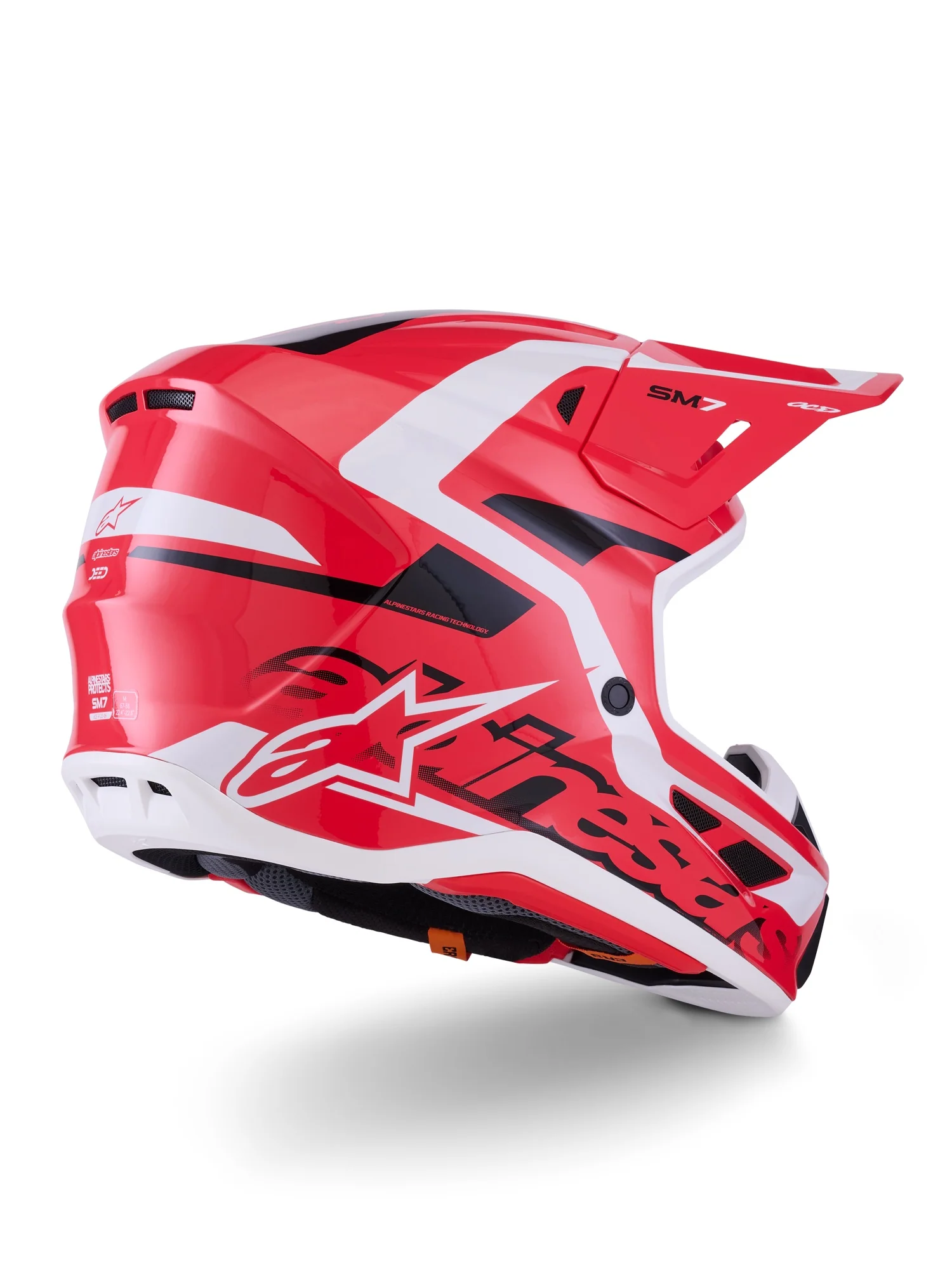 ALPINESTARS 2026 S-M7 DEED HELMET - RED BLACK WHITE GLOSSY - Image 2