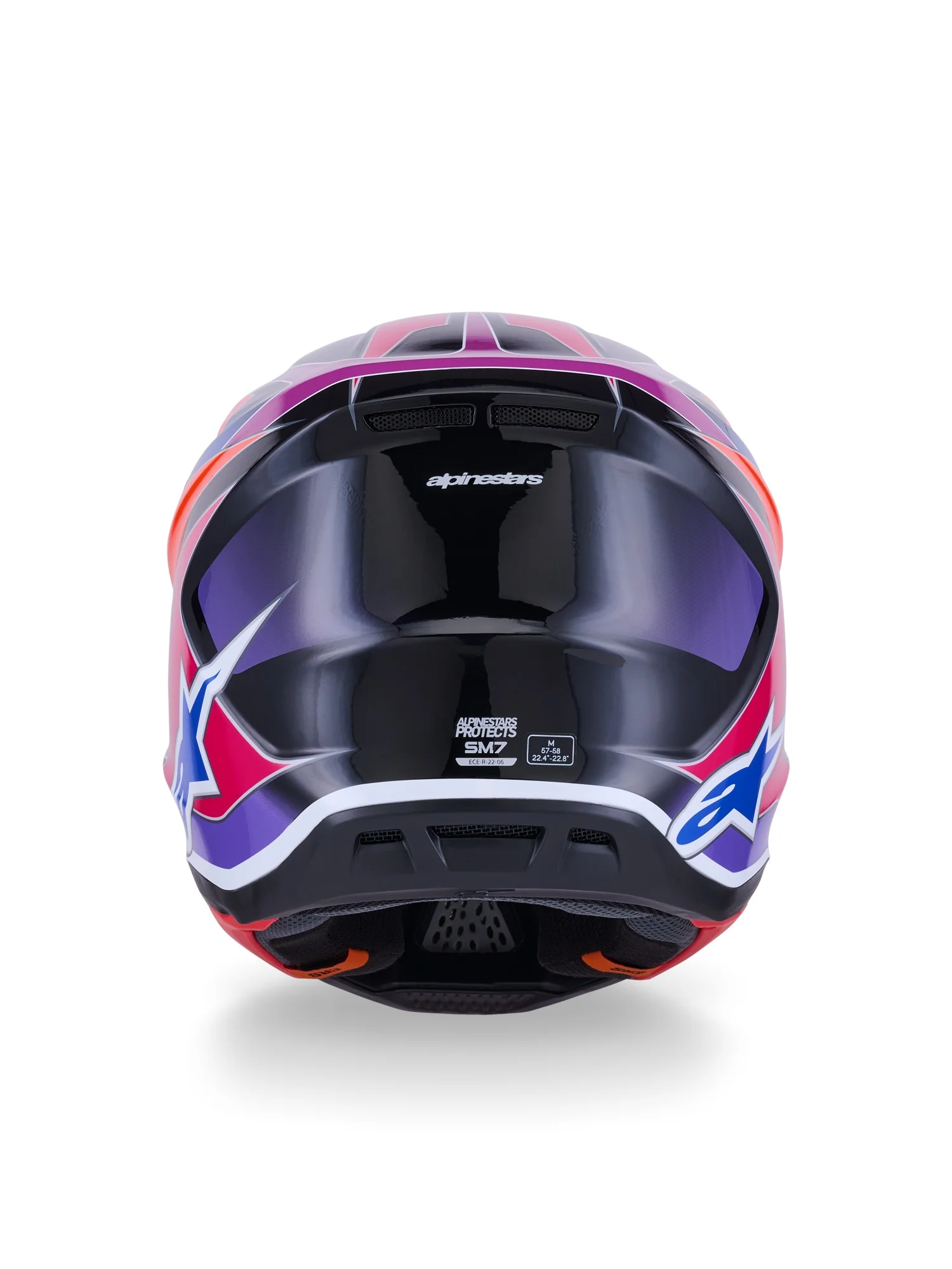 ALPINESTARS 2026 S-M7 FUSE HELMET - BLUE PURPLE PINK GLOSSY - Image 3