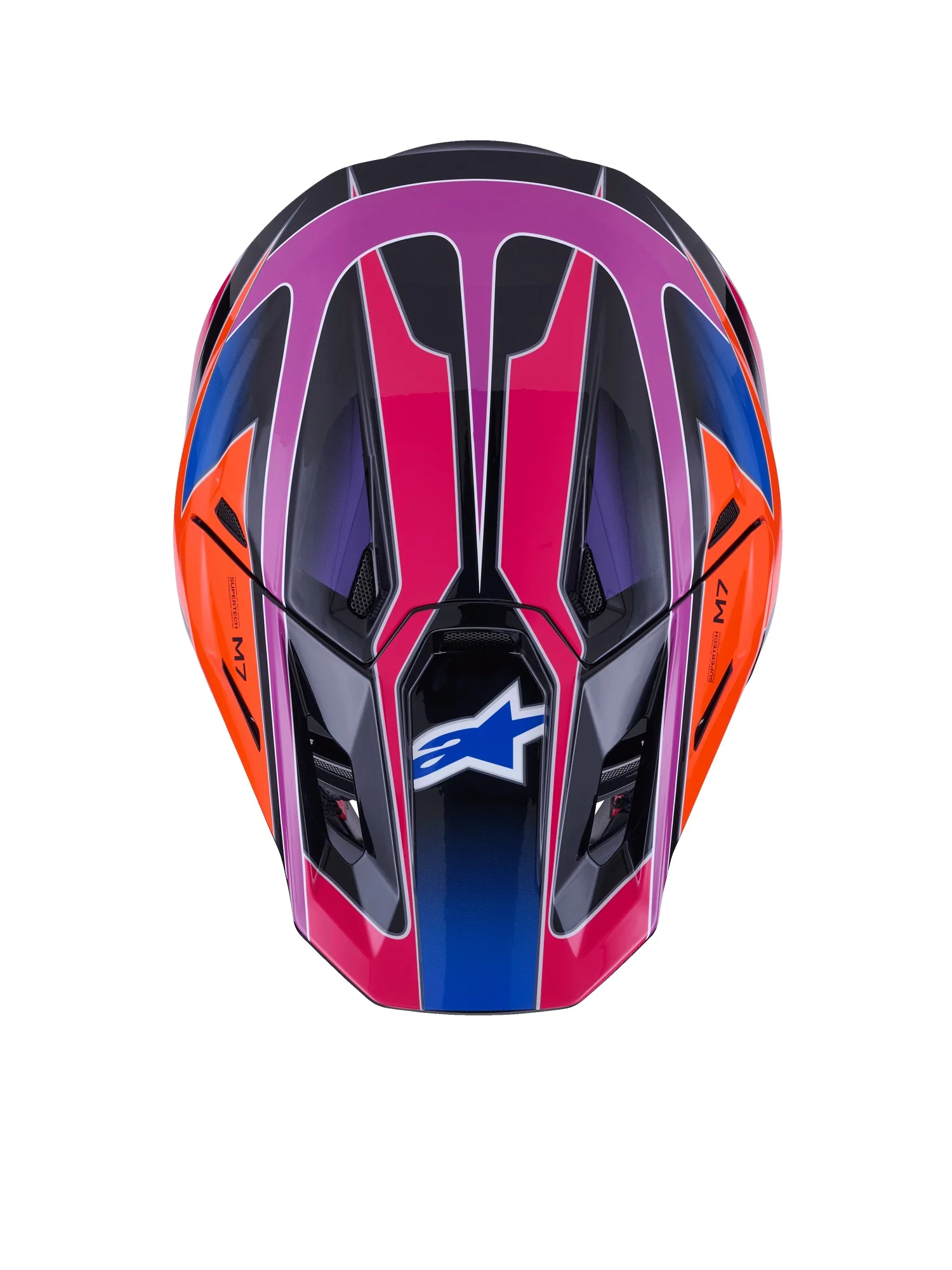 ALPINESTARS 2026 S-M7 FUSE HELMET - BLUE PURPLE PINK GLOSSY - Image 4