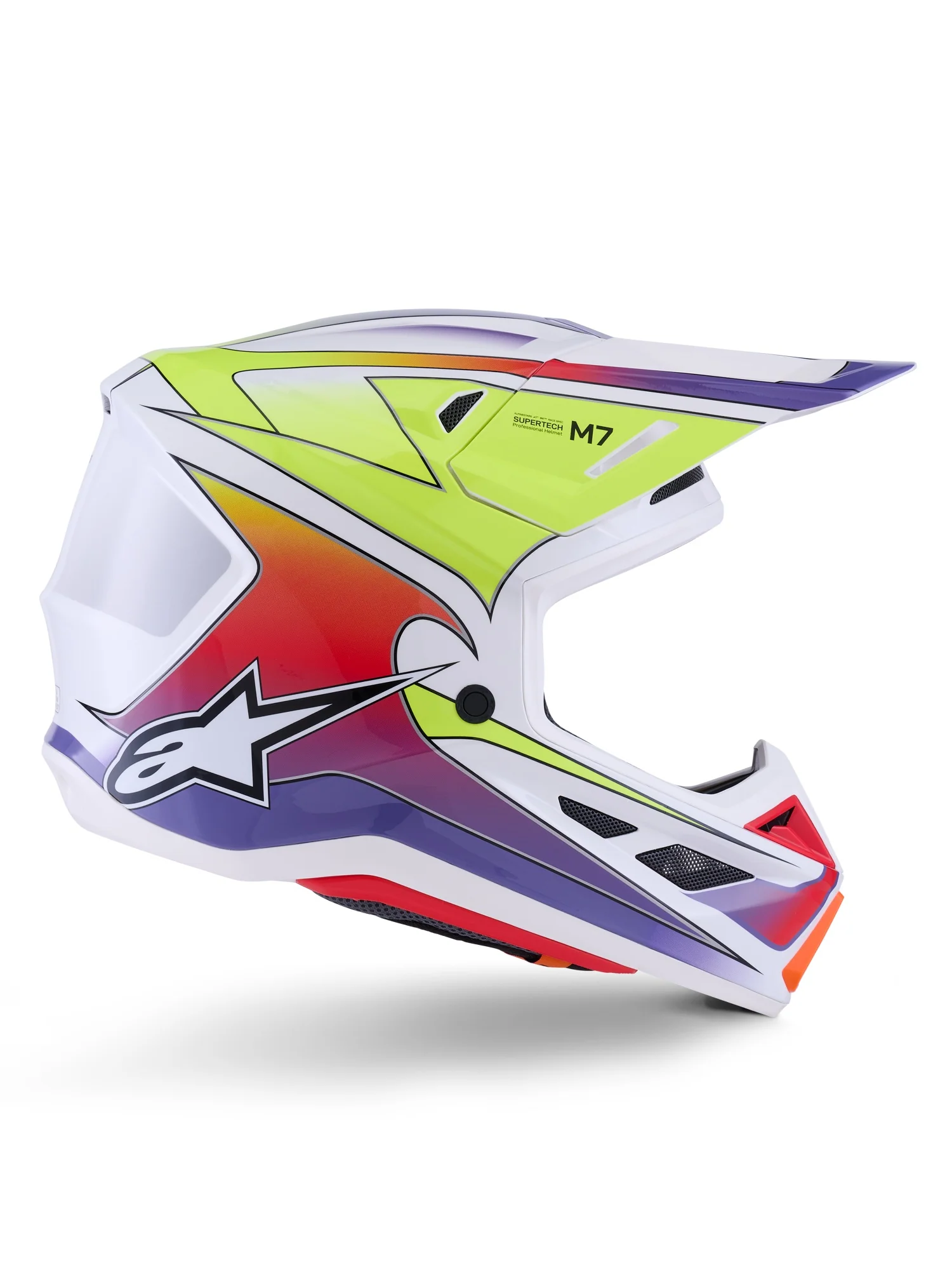 ALPINESTARS 2026 S-M7 FUSE HELMET - WHITE YELLOW FLUO PURPLE GLOSSY - Image 2