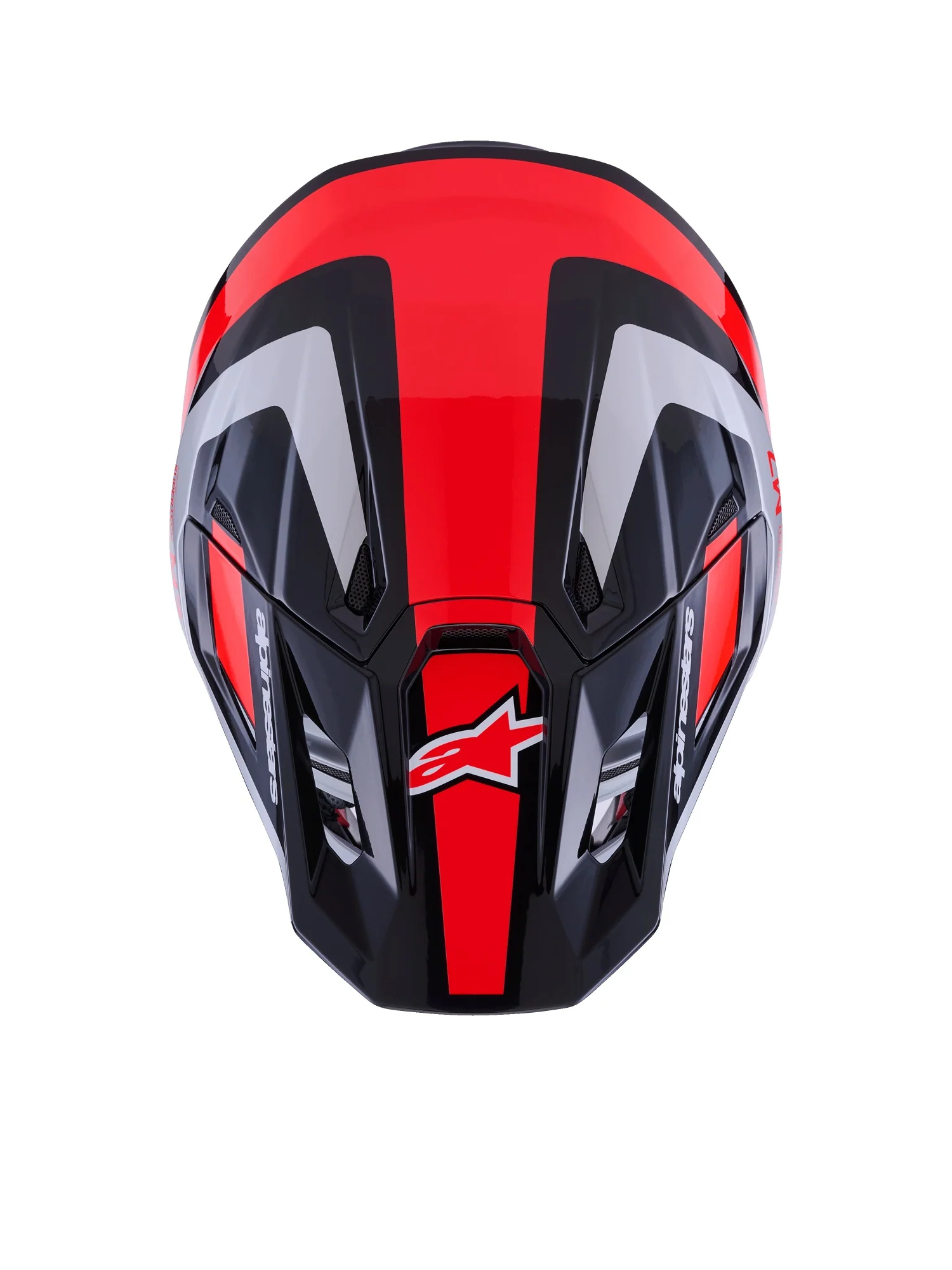 ALPINESTARS 2026 S-M7 RISE HELMET - BLACK SILVER RED FLUO GLOSSY - Image 4
