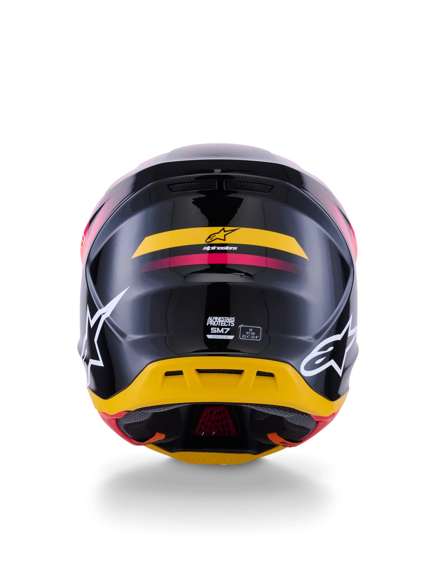 ALPINESTARS 2026 S-M7 RISE HELMET - BLACK YELLOW PINK GLOSSY - Image 4