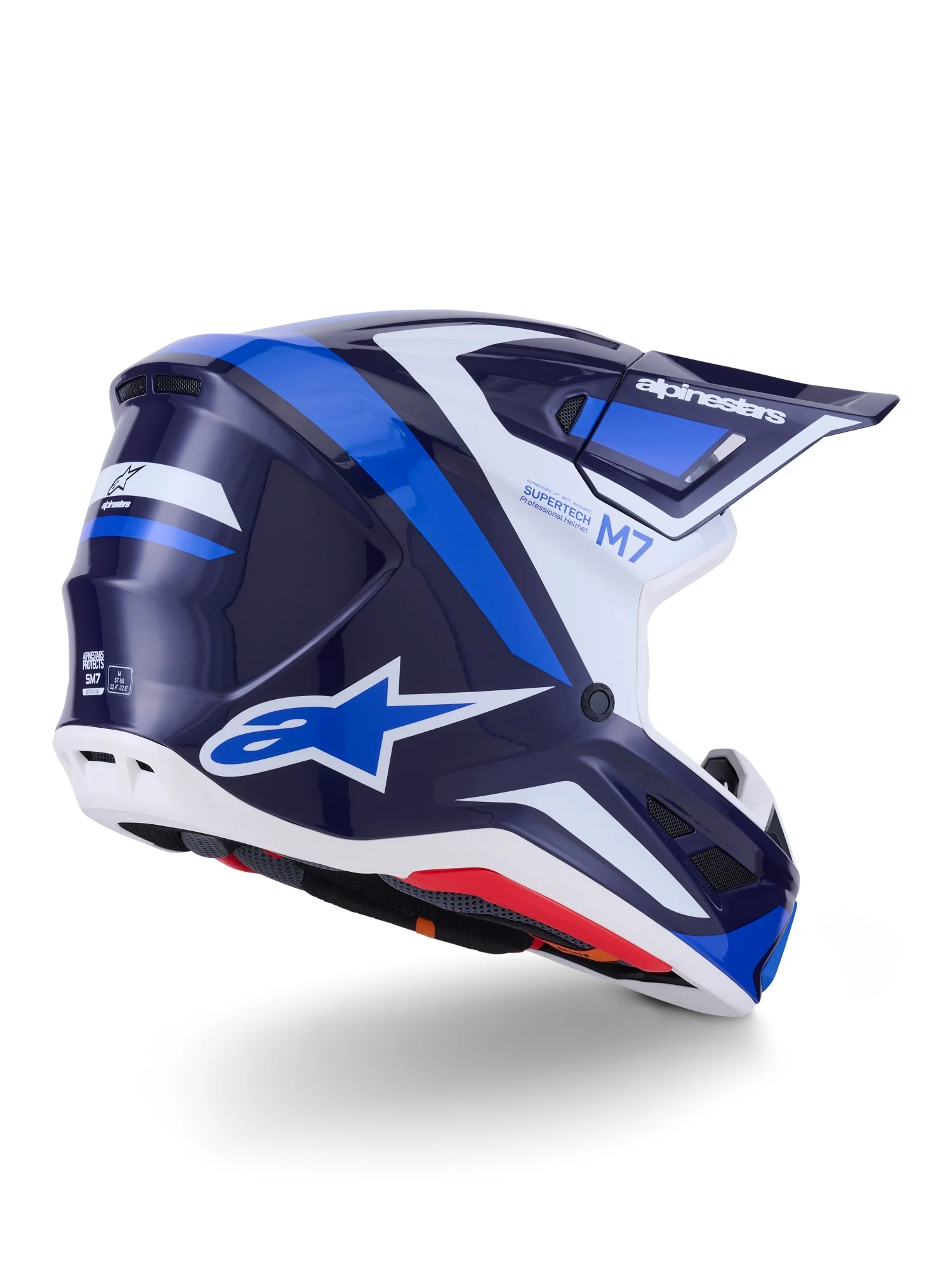 ALPINESTARS 2026 S-M7 RISE HELMET - BLUE WHITE GLOSSY - Image 2
