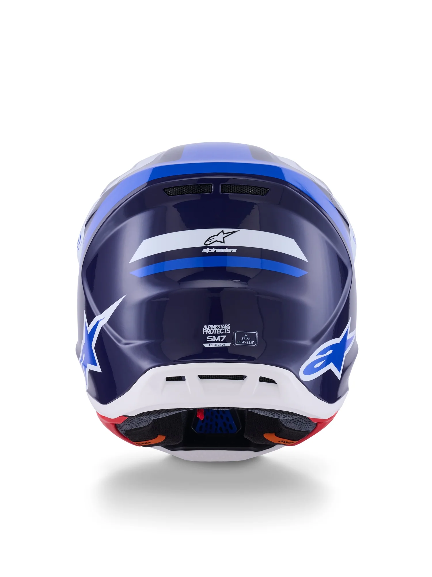 ALPINESTARS 2026 S-M7 RISE HELMET - BLUE WHITE GLOSSY - Image 4