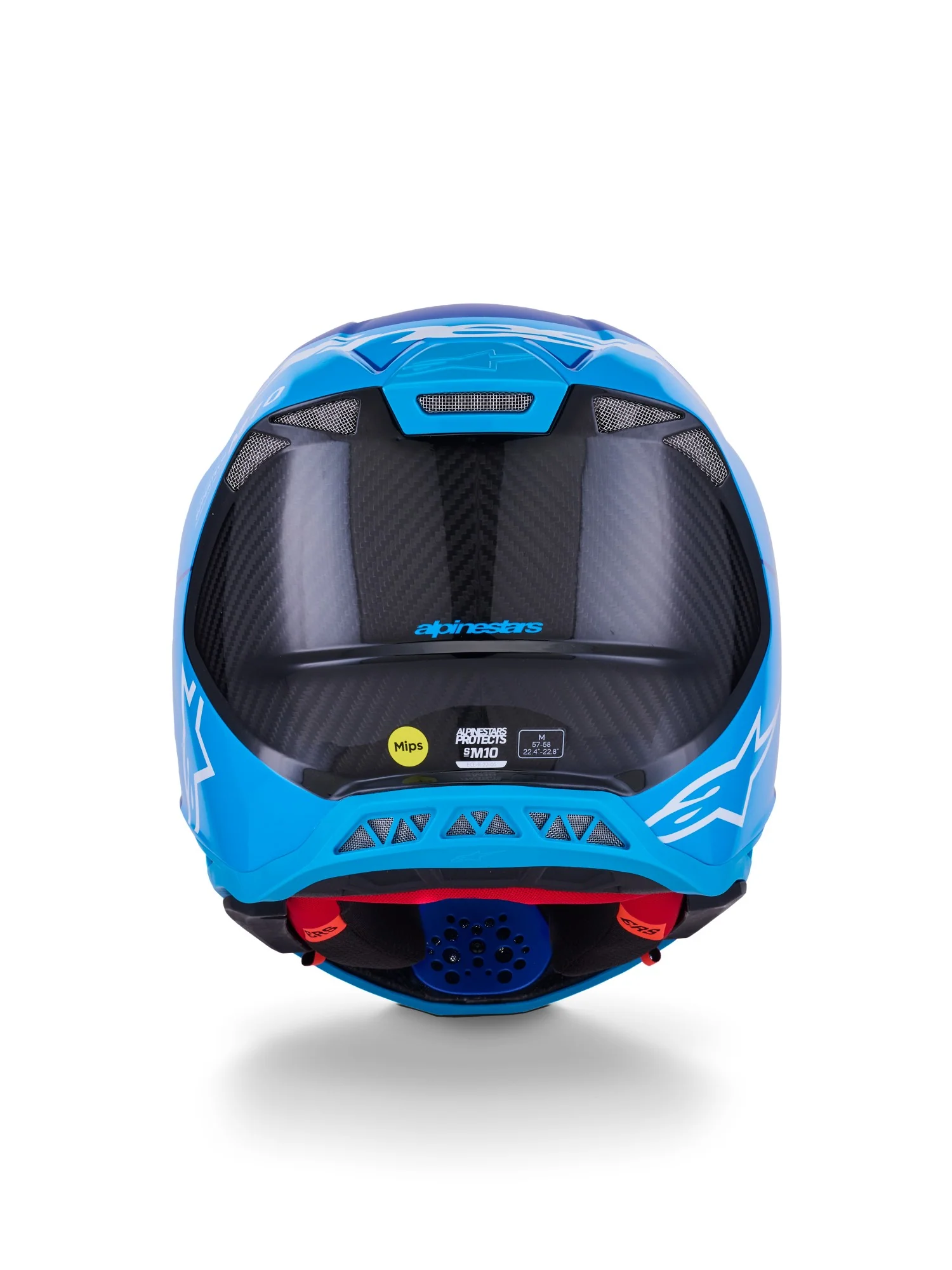 ALPINESTARS 2026 SUPERTECH S-M10 FLOOD HELMET - MET BLUE MED BLUE BLACK CARBON M&G - Image 3