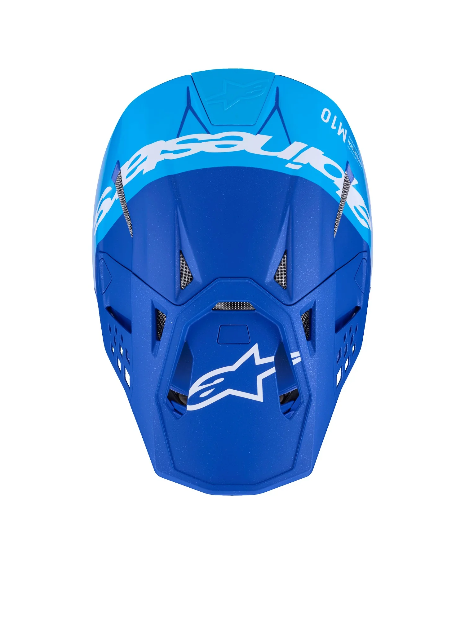 ALPINESTARS 2026 SUPERTECH S-M10 FLOOD HELMET - MET BLUE MED BLUE BLACK CARBON M&G - Image 4