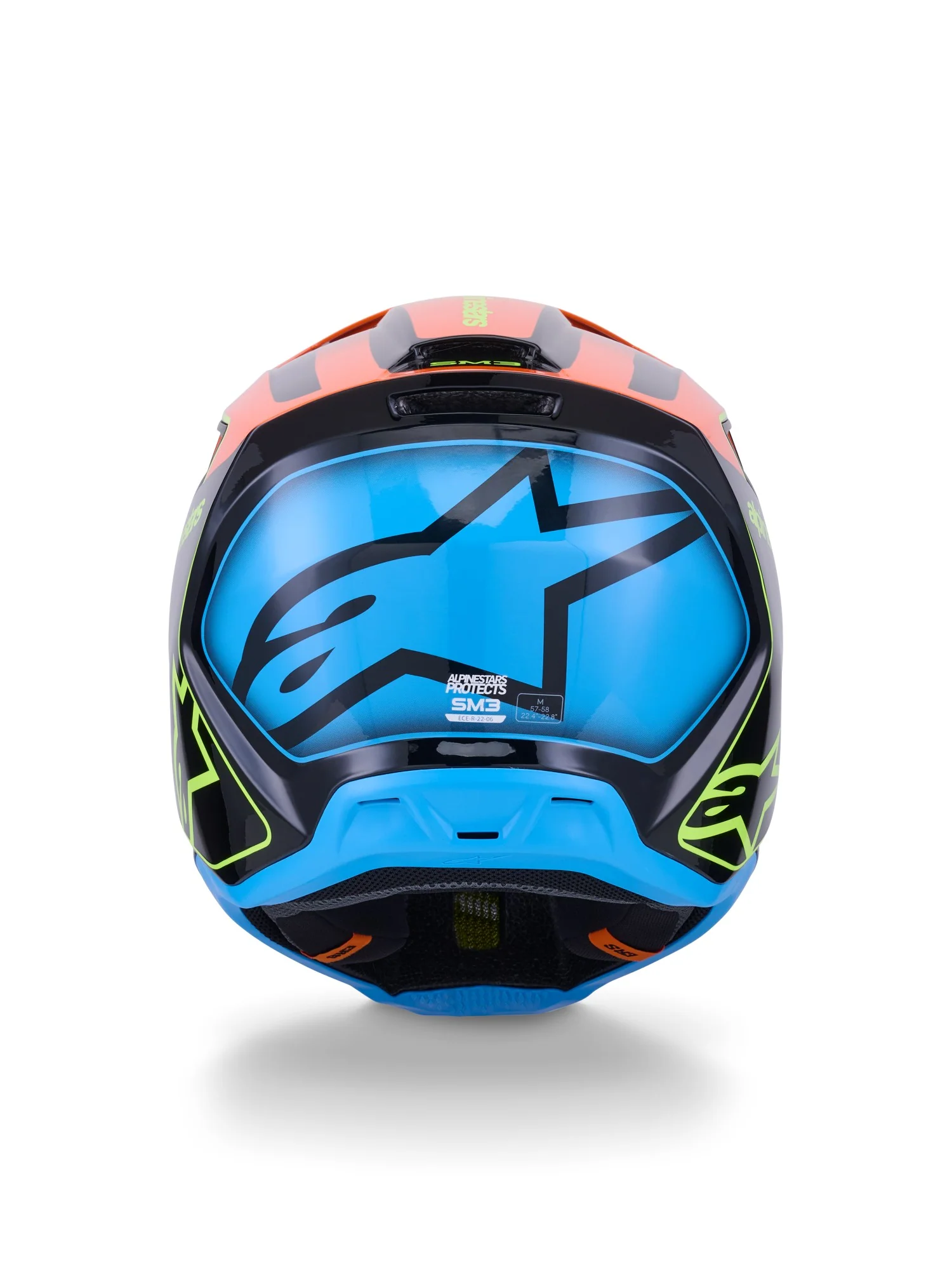 ALPINESTARS 2026 SM3 FRAY HELMET - BLACK ORANGE FLURO YELLOW GLOSSY - Image 4