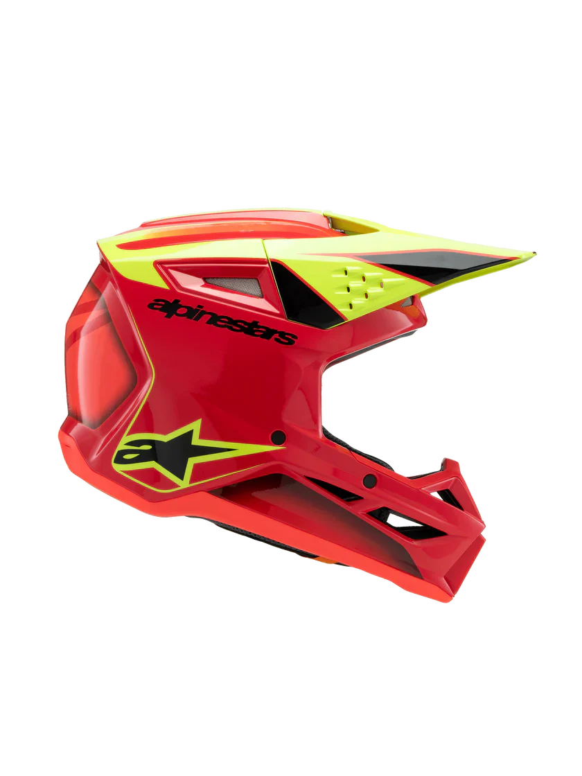 ALPINESTARS 2026 SM3 FRAY HELMET - RED YELLOW FLUO BLACK GLOSSY - Image 2