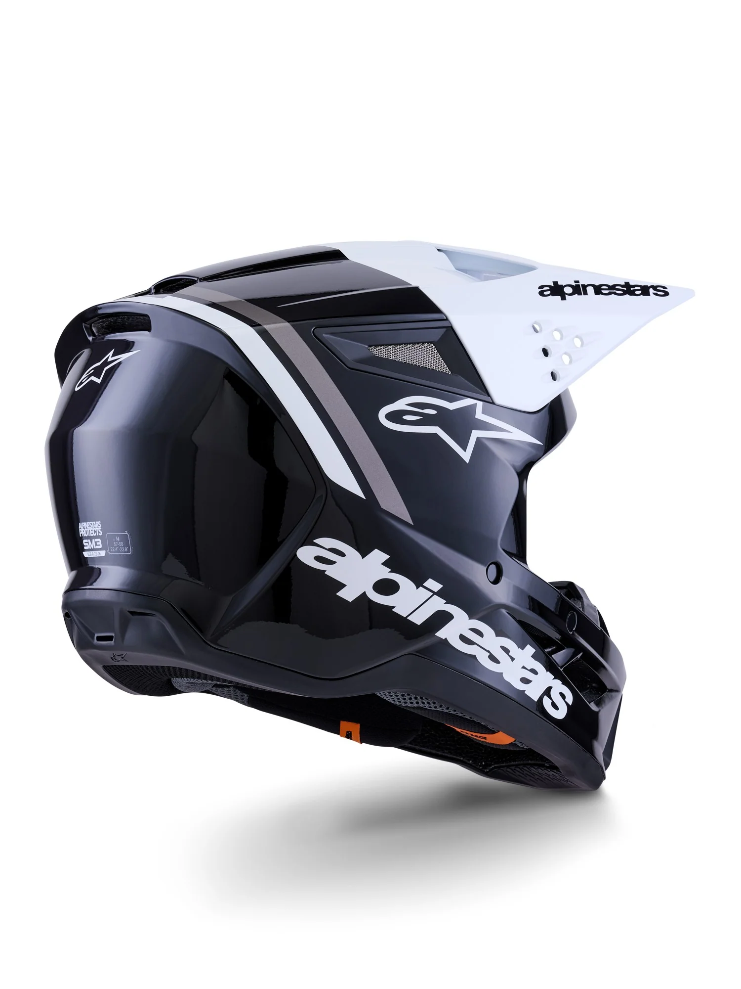 ALPINESTARS 2026 SM3 RADIUM HELMET - BLACK WHITE GREY GLOSSY - Image 2