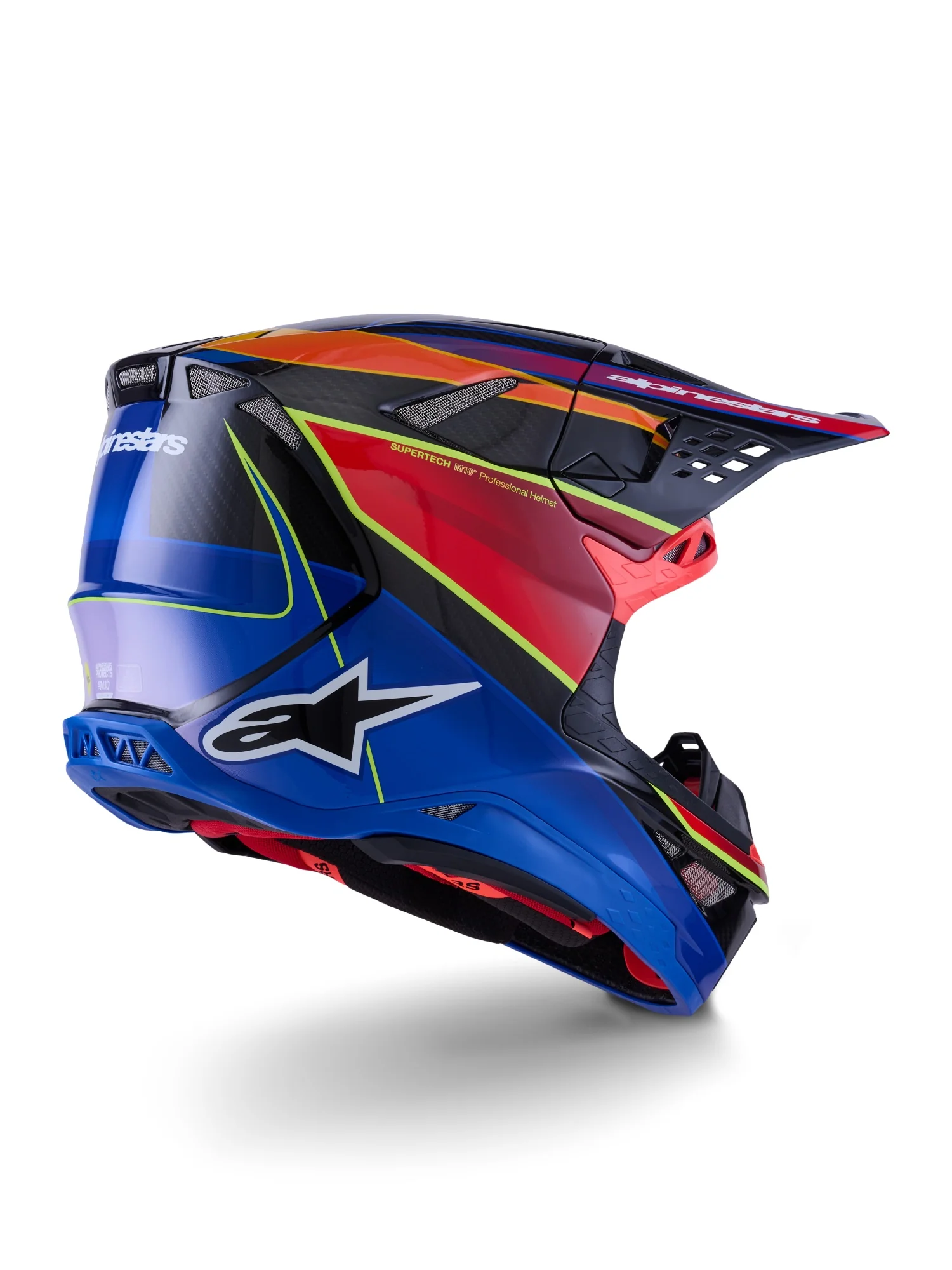ALPINESTARS 2026 SUPERTECH S-M10 ERA HELMET - BLUE RED YELLOW FLUO GLOSSY - Image 2