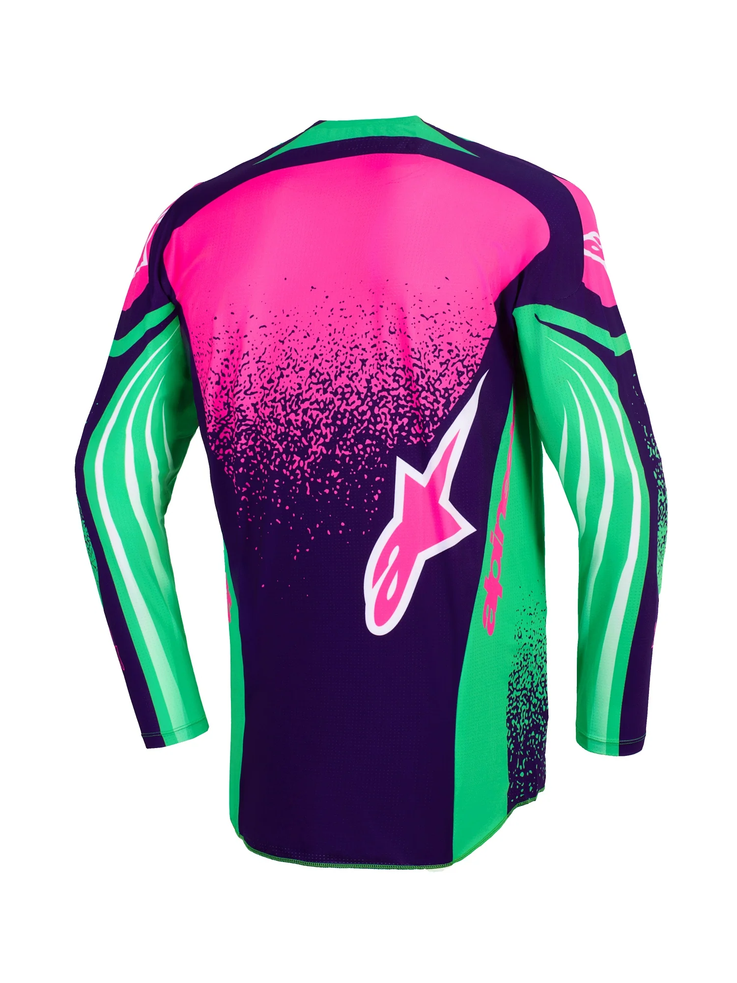 ALPINESTARS 2026 TECHSTAR NOMUR JERSEY - DEEP PURPLE GREEN PINK FLUO - Image 2