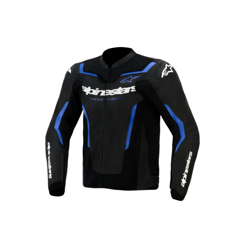 ALPINESTARS GP FORCE V2 LEATHER AIR JACKET - BLACK METALLIC BLUE