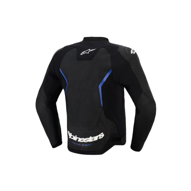 ALPINESTARS GP FORCE V2 LEATHER AIR JACKET - BLACK METALLIC BLUE - Image 2