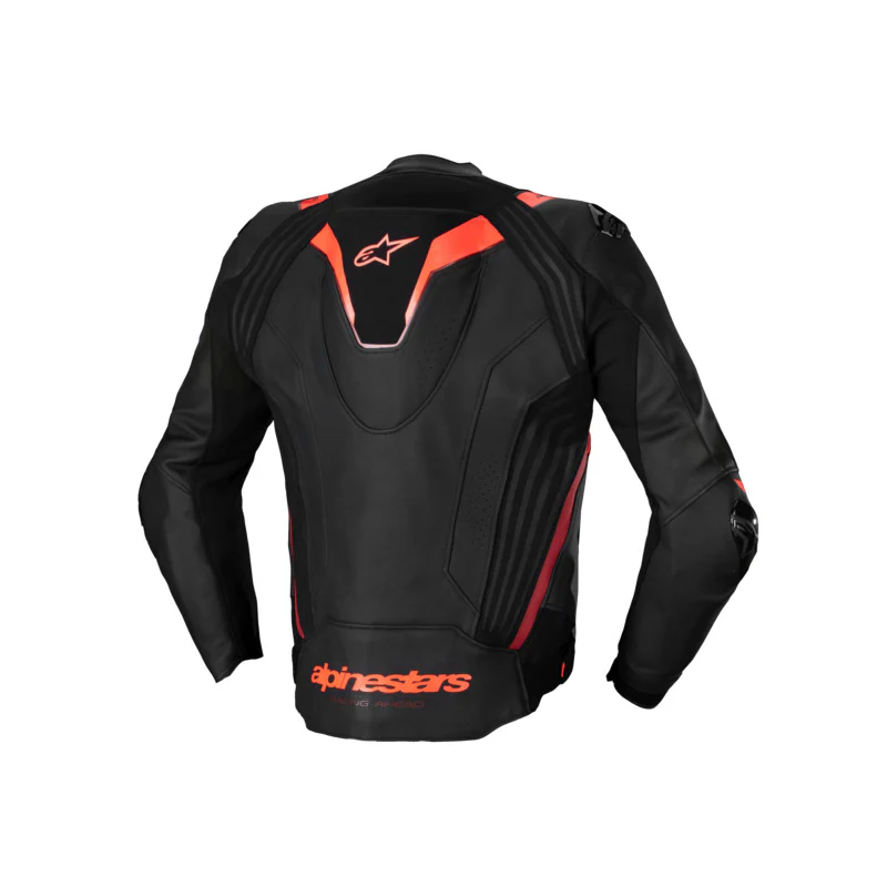 ALPINESTARS MISSILE V3 IGNITION LEATHER JACKET - BLACK/FLURO RED - Image 2