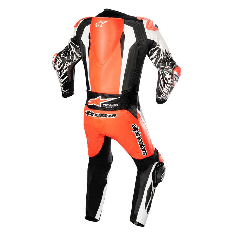 Alpinestars Racing Absolute V2 1 PC Leather Suit - Red Fluro White Black - Image 2