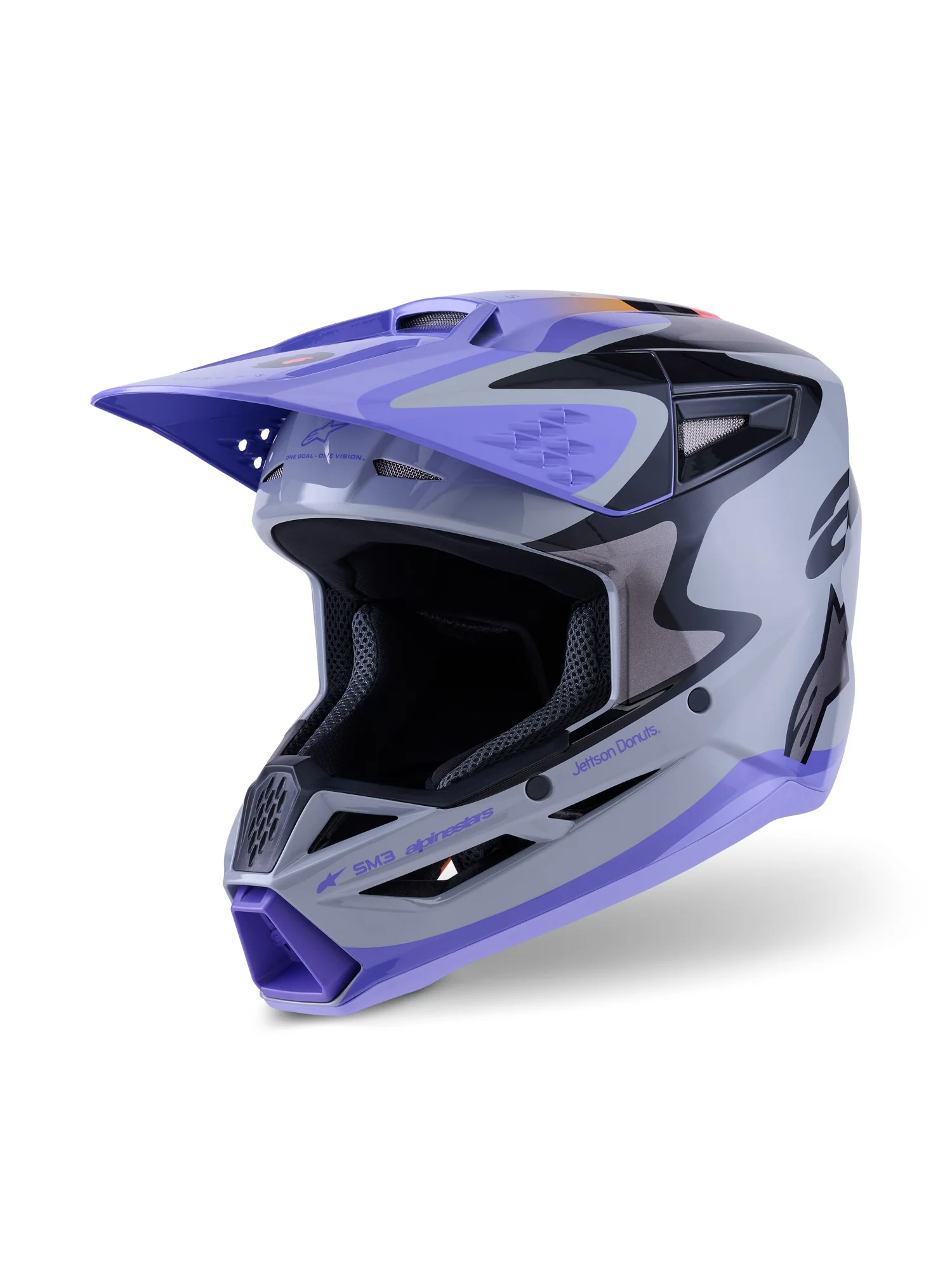 ALPINESTARS 2026 SM3 JETTSON HELMET - GREY PURPLE BLACK GLOSSY