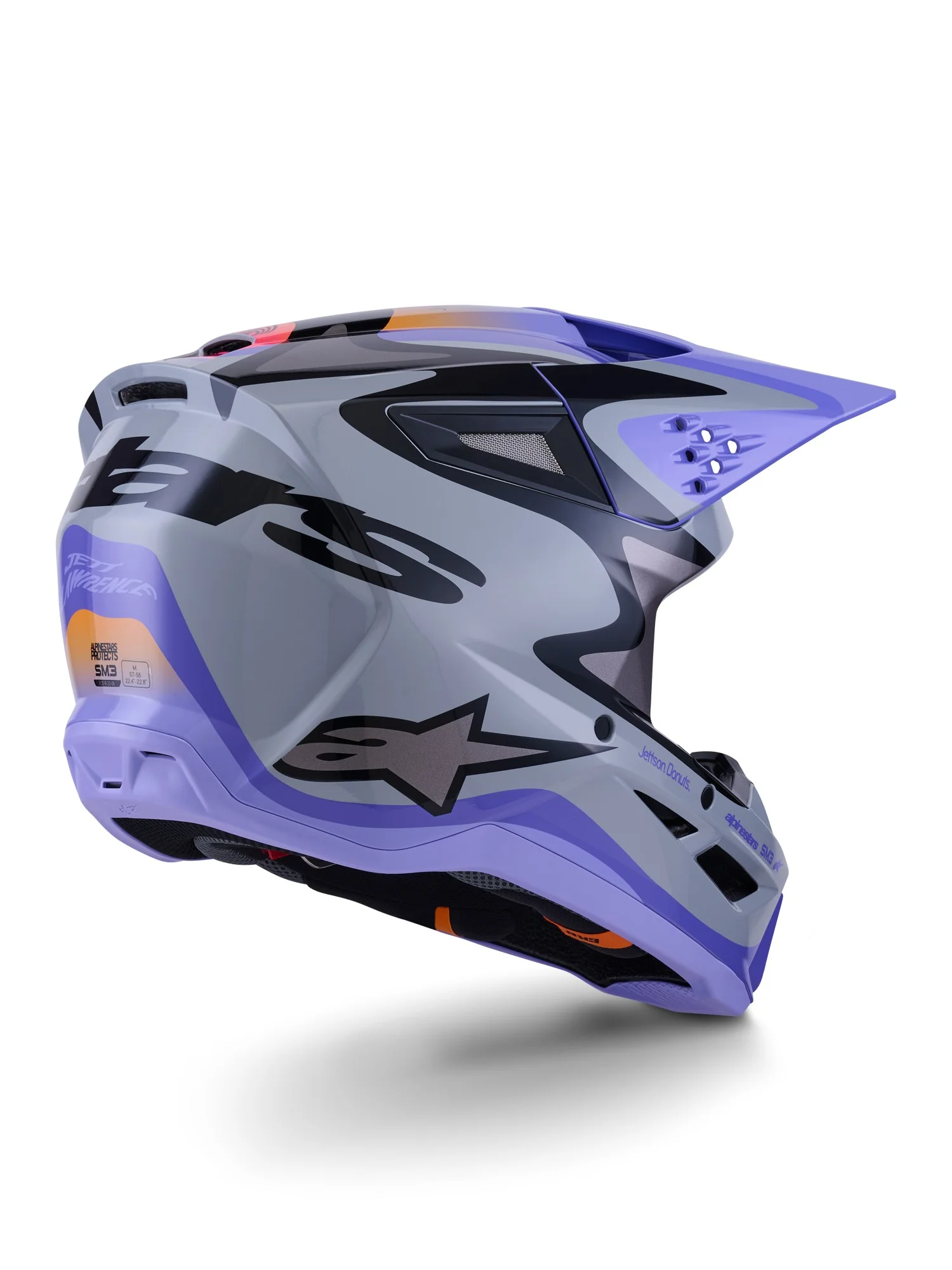 ALPINESTARS 2026 SM3 JETTSON HELMET - GREY PURPLE BLACK GLOSSY - Image 2