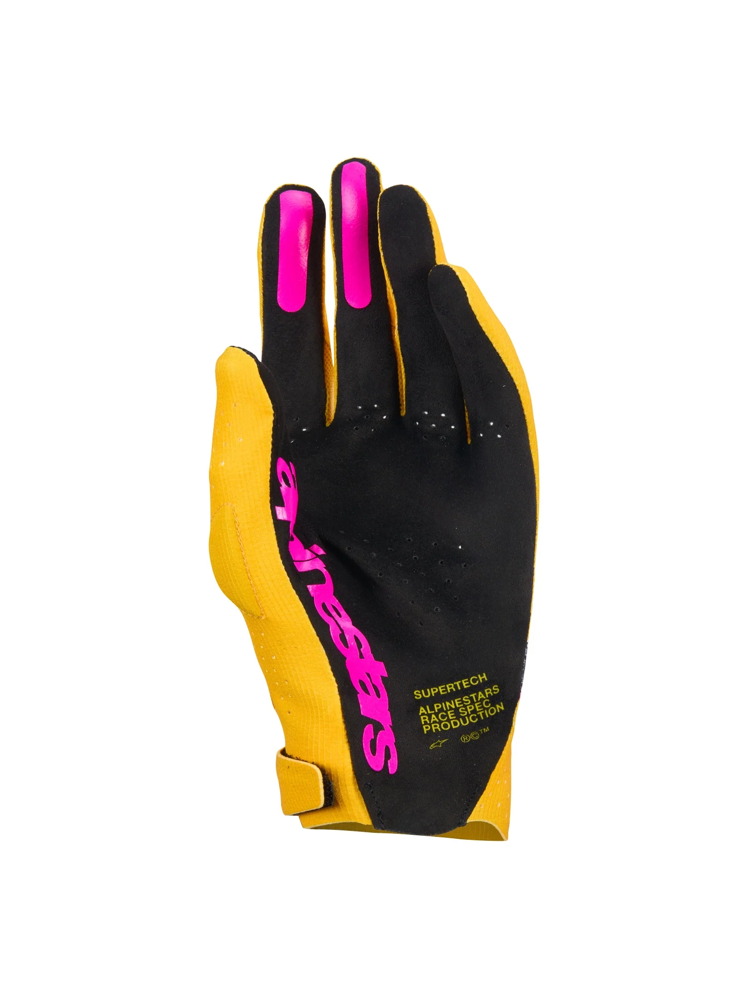 ALPINESTARS SUPERTECH MX GLOVES - GOLD BLACK FLUO PINK - Image 2