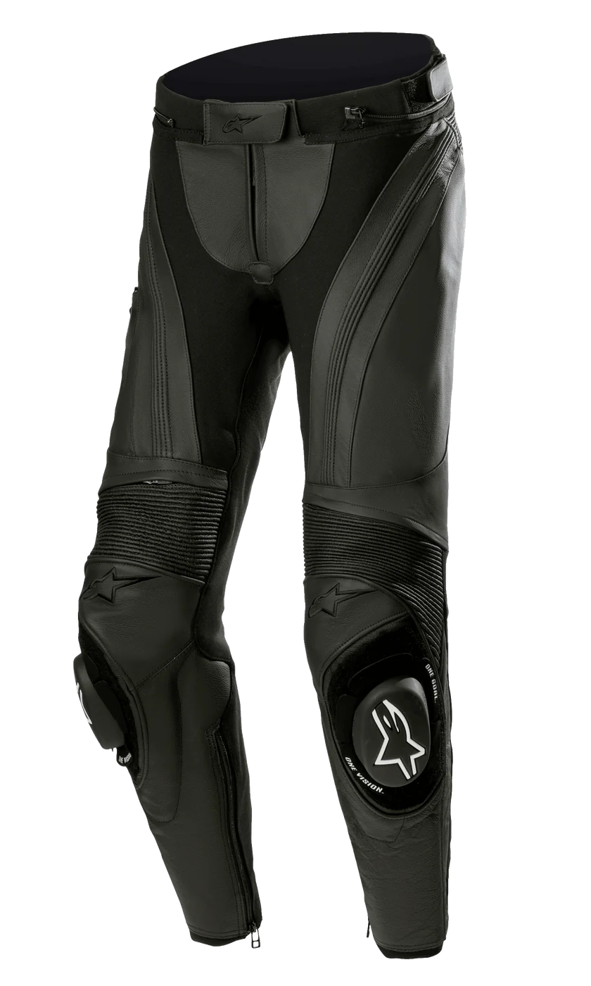 ALPINESTARS WOMENS MISSILE V3 LEATHER PANTS - BLACK/BLACK