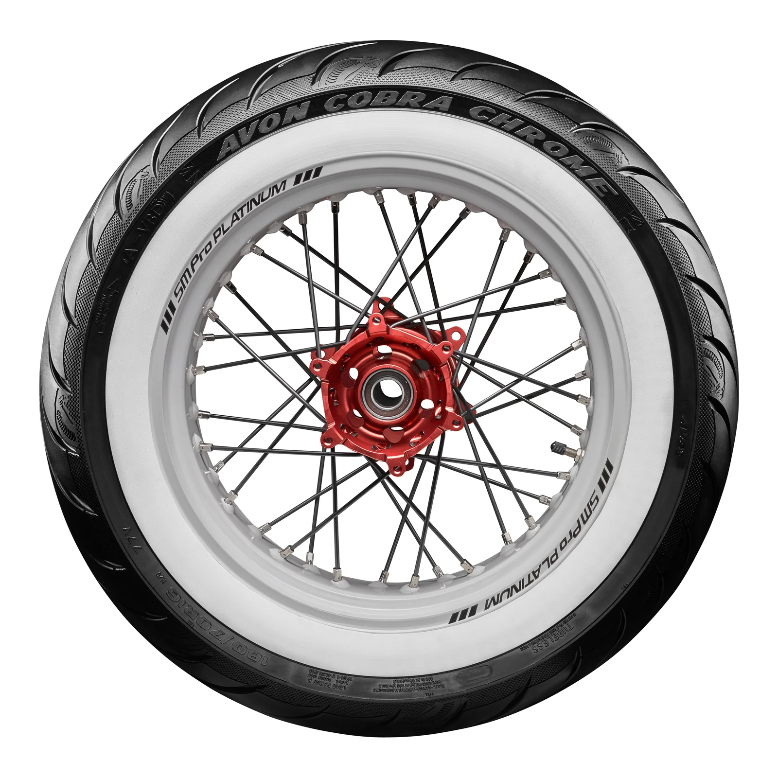 Avon Cobra Chrome 150/80B16 White Wall Rear Tyre (77V Rating) AV92 - Image 2