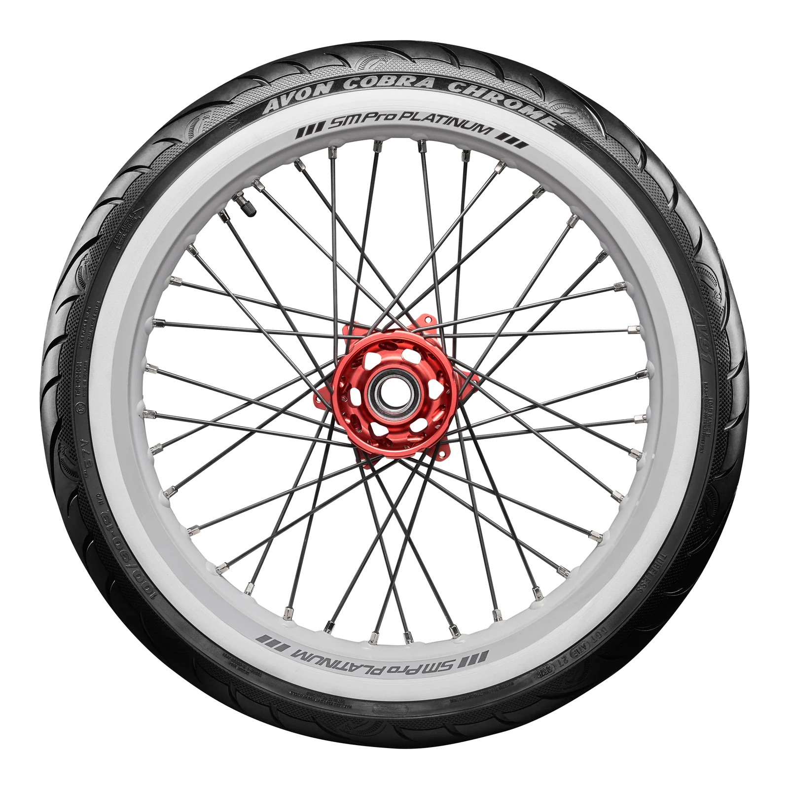 Avon Cobra Chrome 150/80R16 White Wall Front Tyre (71V Rating) AV91 - Image 2
