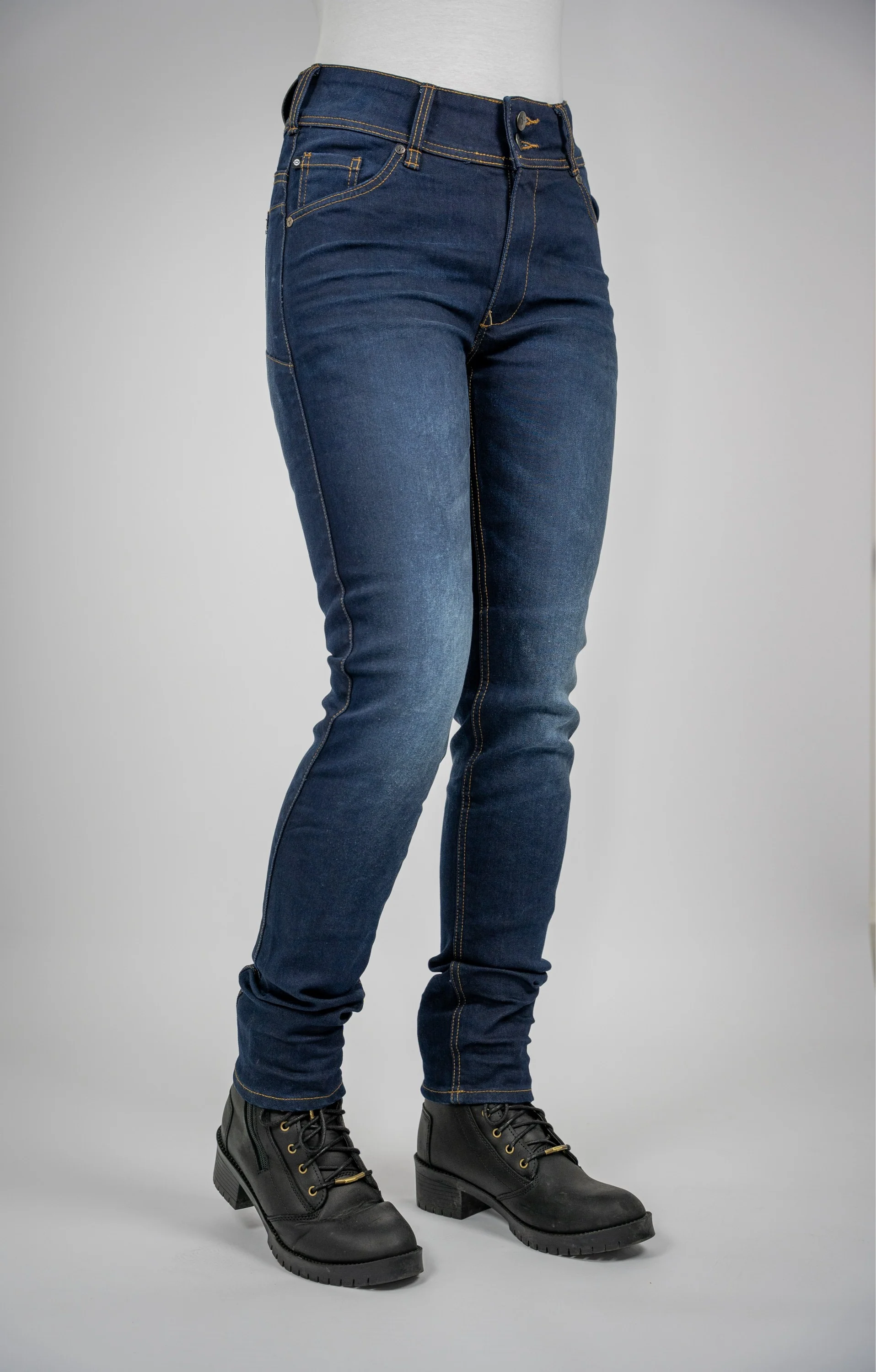 BULL-IT LADIES HARRIER SLIM JEANS SHORT LEG - INDIGO BLUE