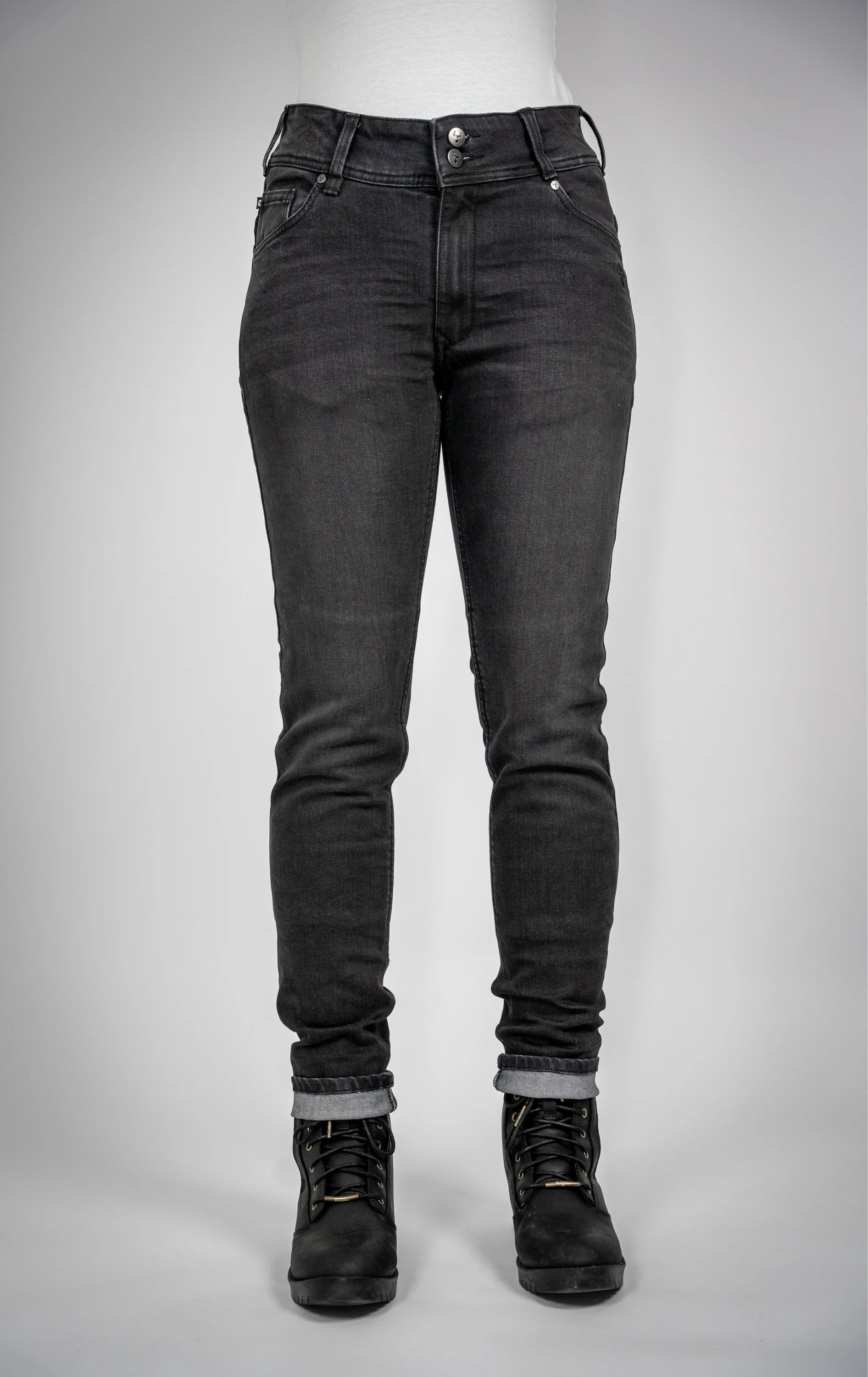 BULL-IT LADIES RAVEN STRAIGHT JEANS SHORT LEG - BLACK