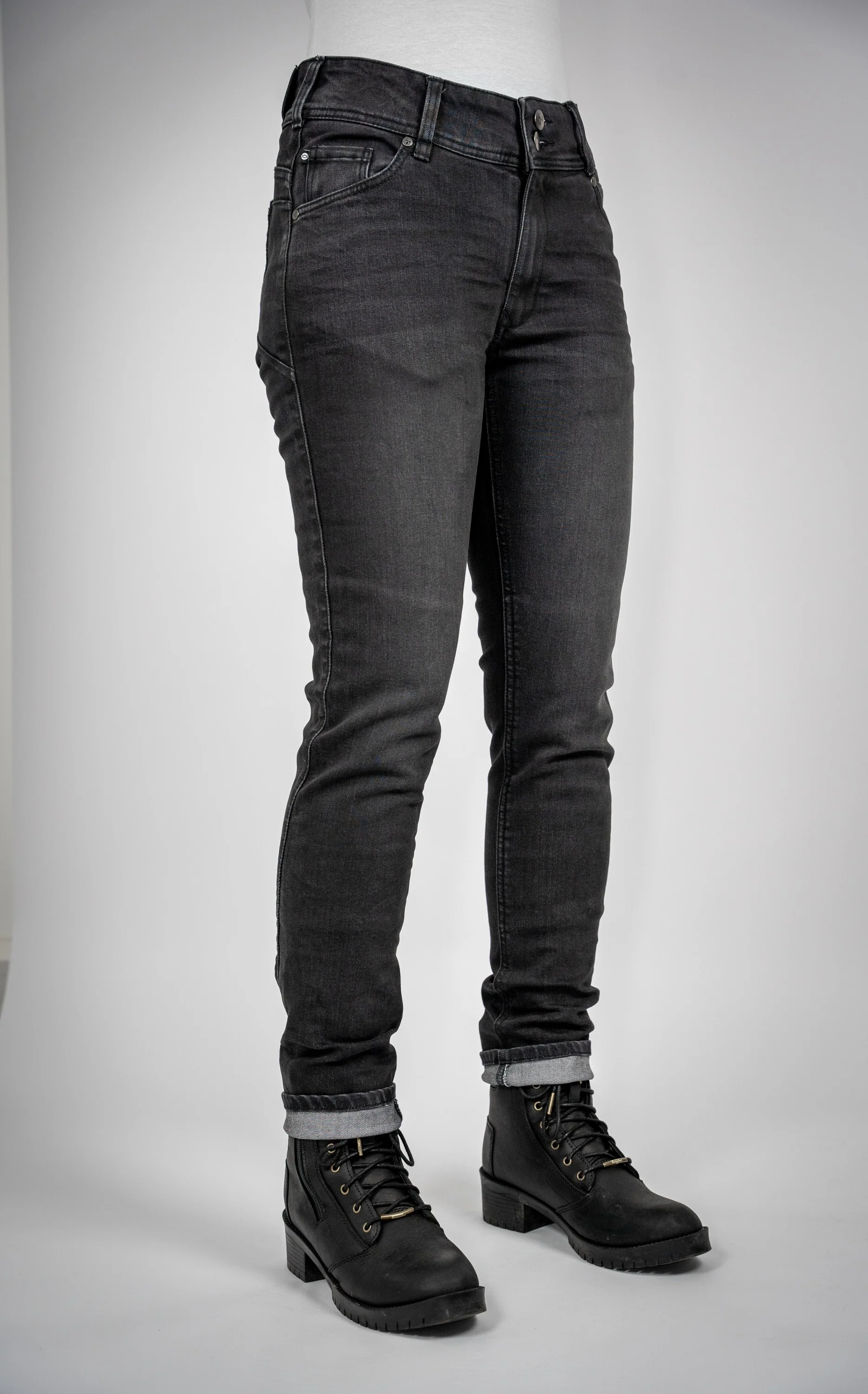 BULL-IT LADIES RAVEN STRAIGHT JEANS SHORT LEG - BLACK - Image 2