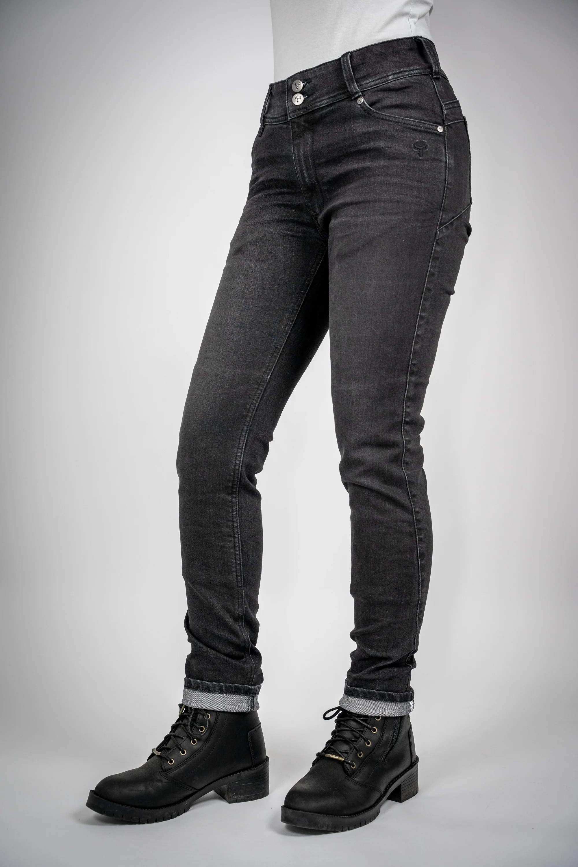 BULL-IT LADIES RAVEN STRAIGHT JEANS SHORT LEG - BLACK - Image 4