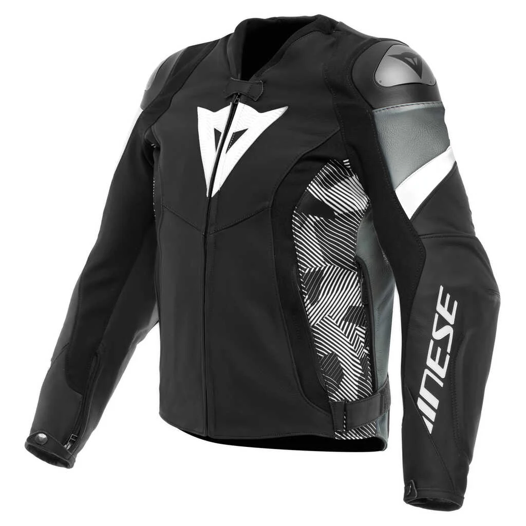 DAINESE AVRO 5 LEATHER JACKET - BLACK/WHITE/ANTHRACITE