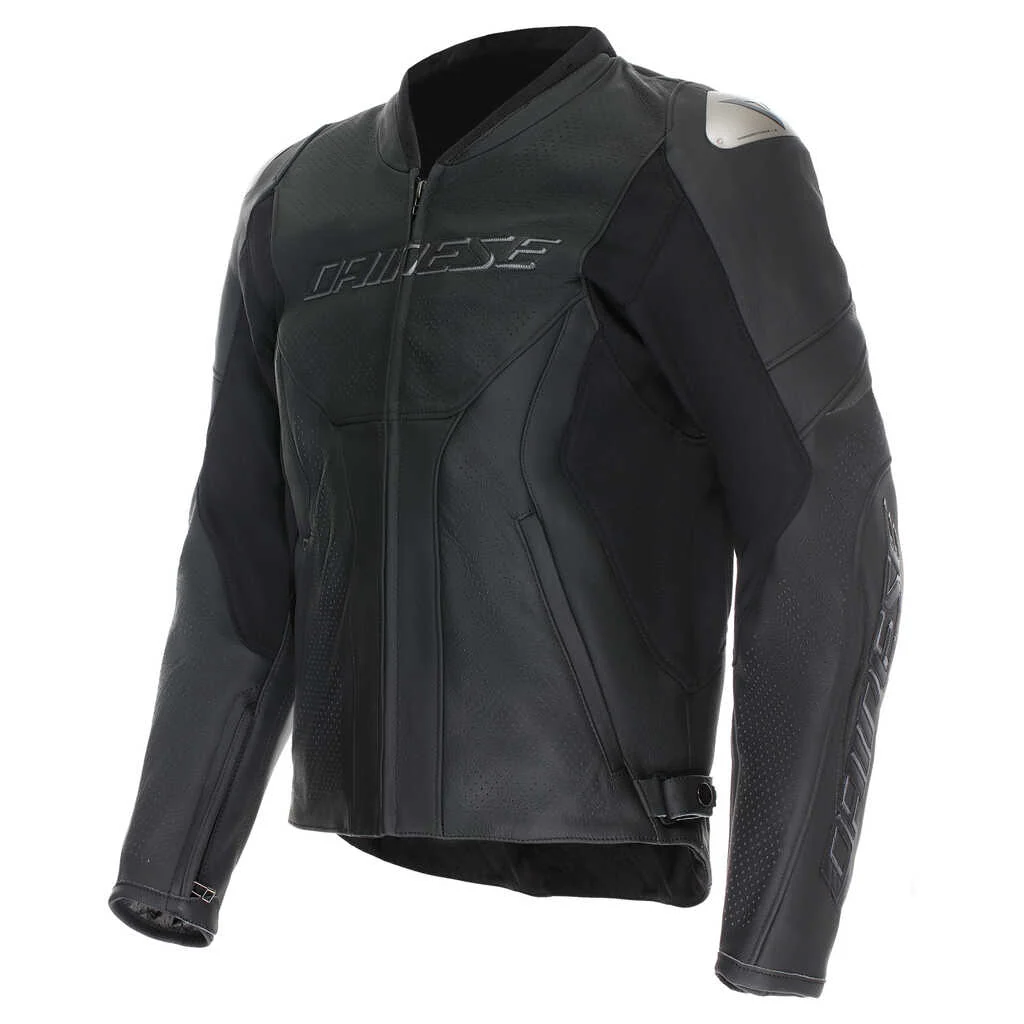 DAINESE RACING 5 PERFORATED LEATHER JACKET - BLACK/BLACK