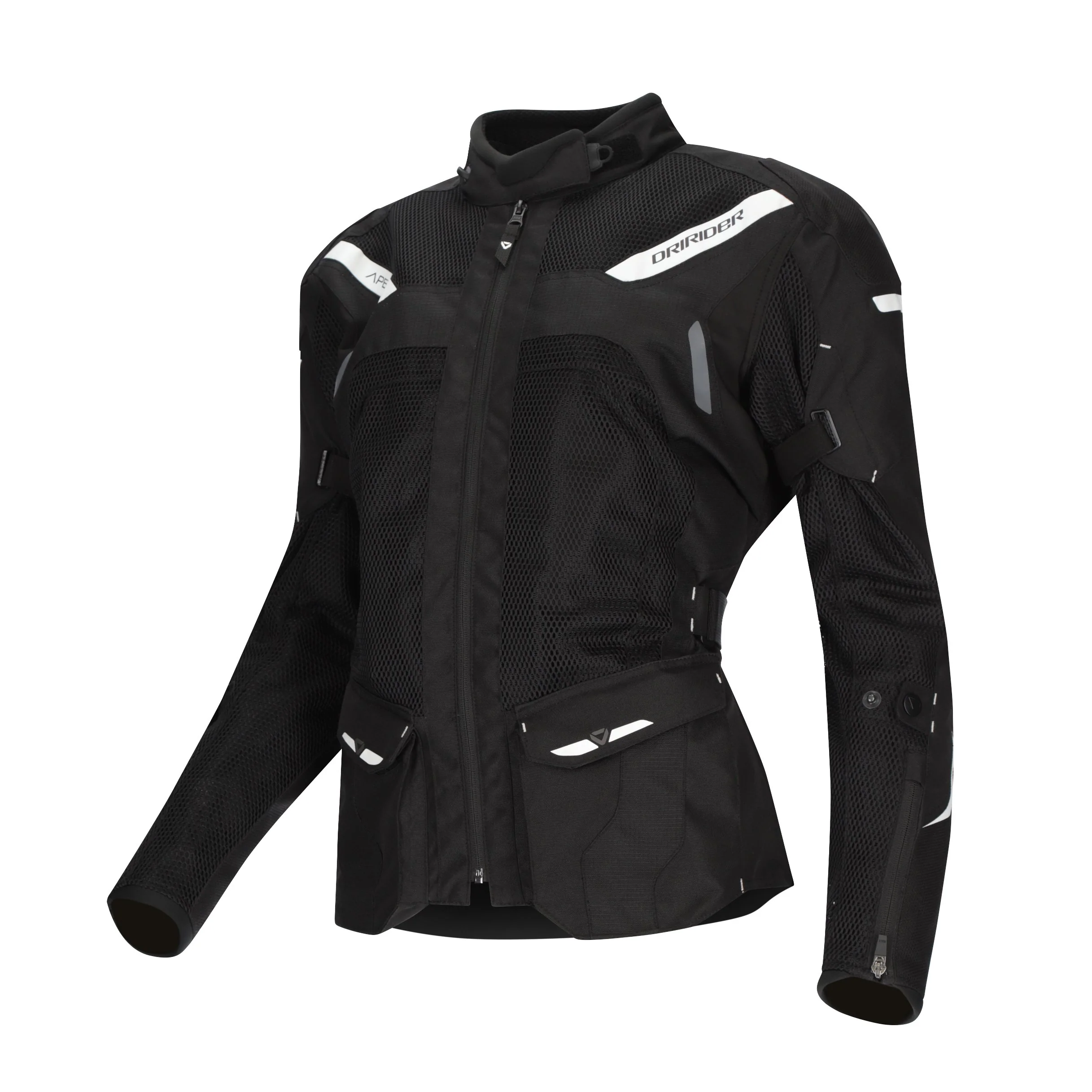 DRIRIDER APEX 6 AIRFLOW LADIES JACKET - BLACK/WHITE