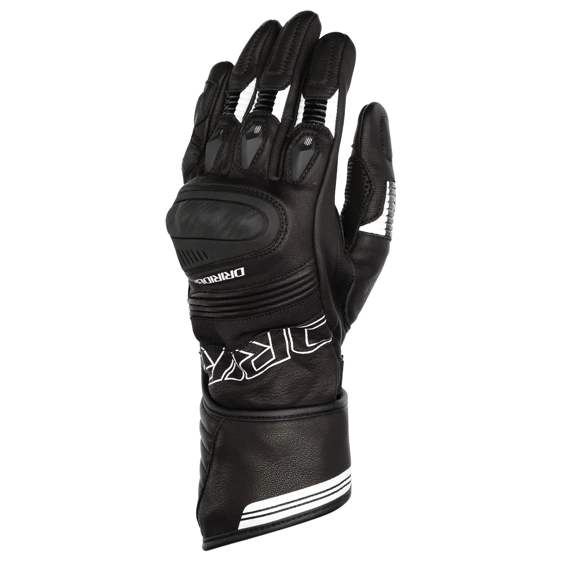 DRIRIDER TORQUE LONG CUFF LADIES GLOVES - BLACK/WHITE
