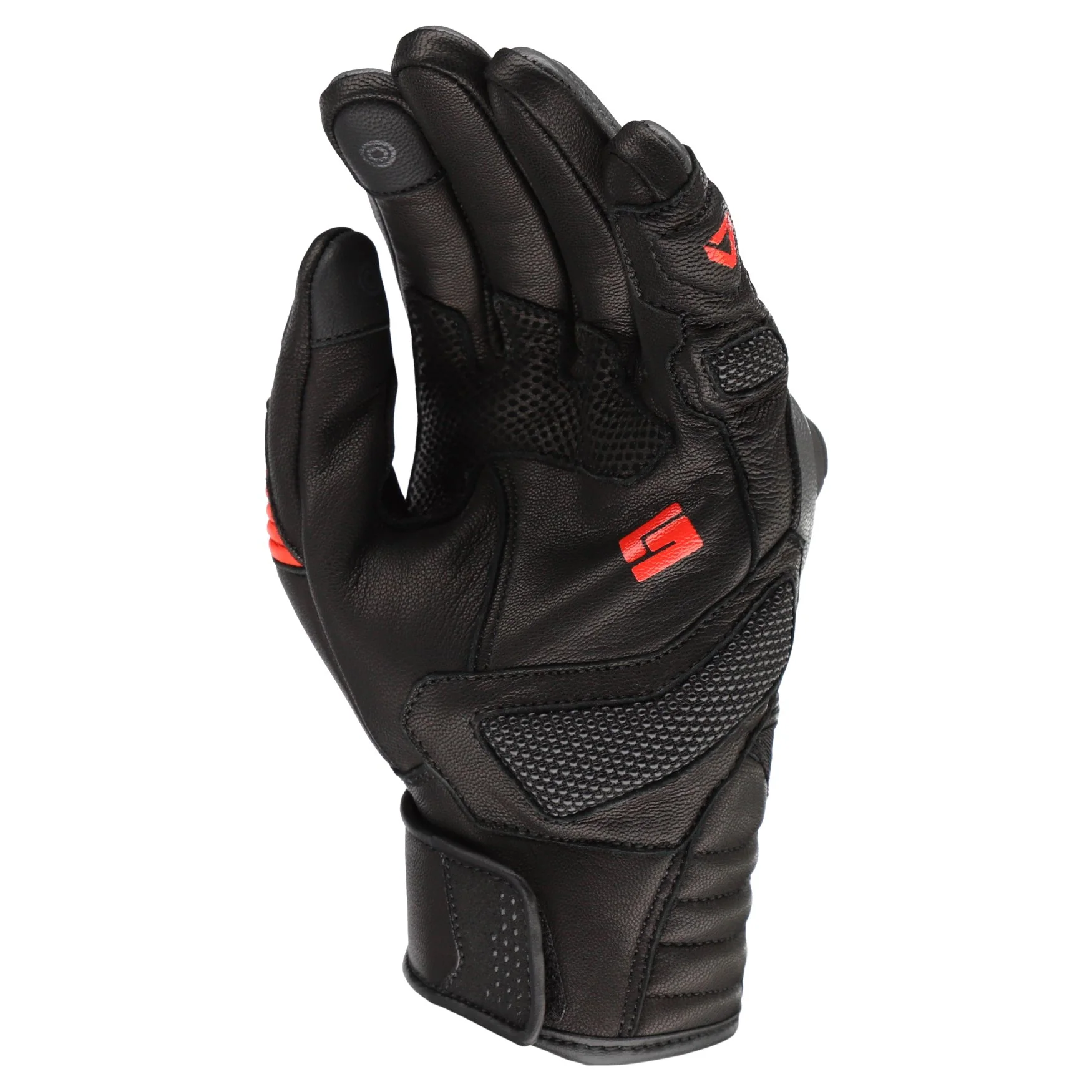 DRIRIDER TORQUE SHORT CUFF LADIES GLOVES - BLACK/GREY/RED - Image 2