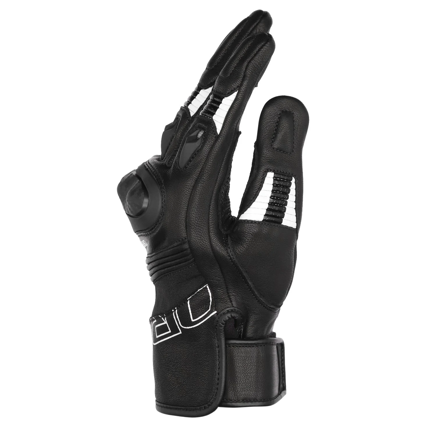 DRIRIDER TORQUE SHORT CUFF LADIES GLOVES - BLACK/WHITE - Image 2