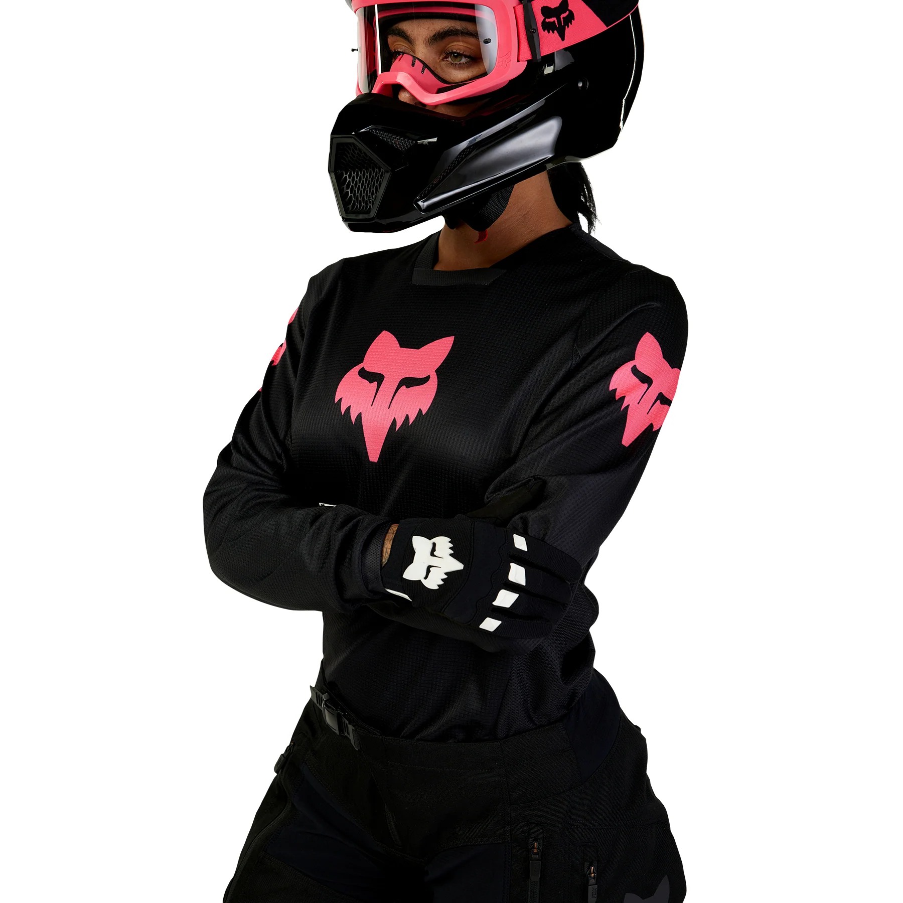 FOX 2025 WOMENS 180 BLACKOUT JERSEY - BLACK/BLACK - Image 4