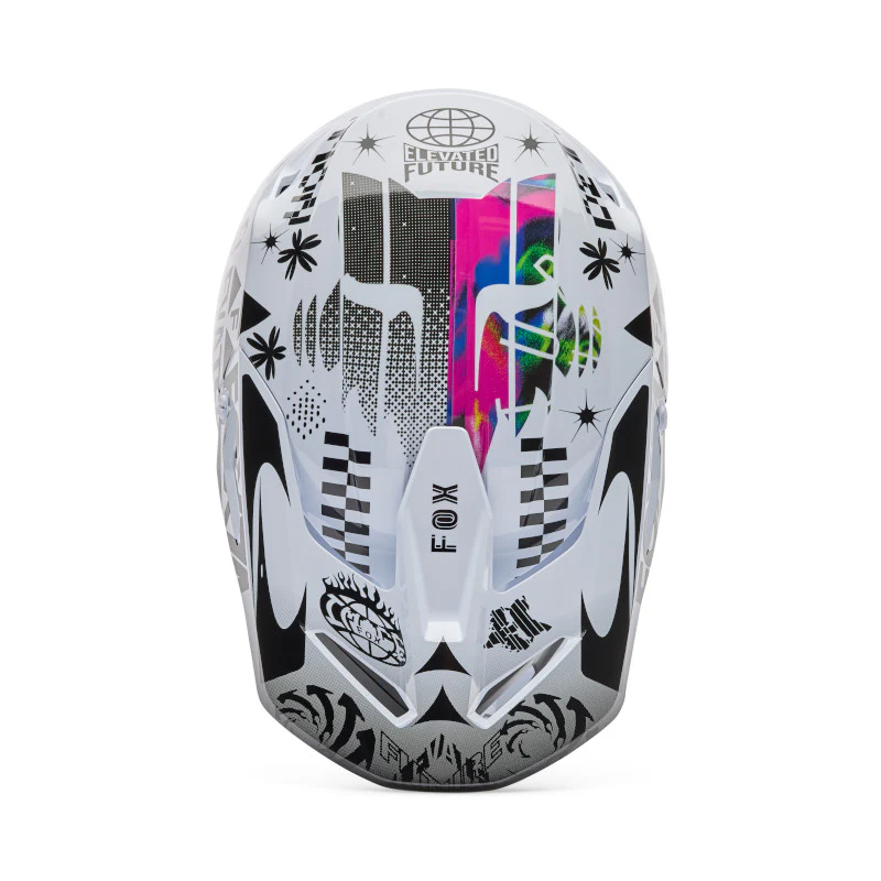 FOX 2026 V1 IMAGE COSMO HELMET - WHITE/BLACK - Image 3
