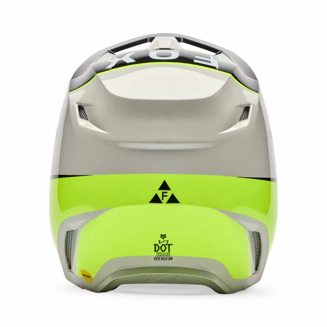 FOX 2026 YOUTH V1 COLLECT HELMET - GREY YELLOW - Image 2
