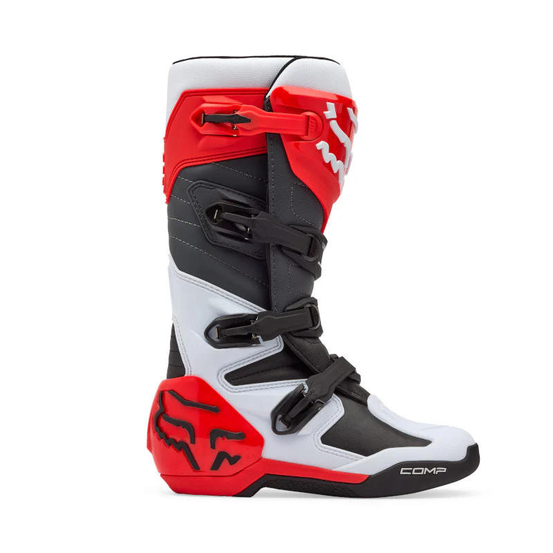 FOX COMP BOOTS - WHITE/FLO RED - Image 4