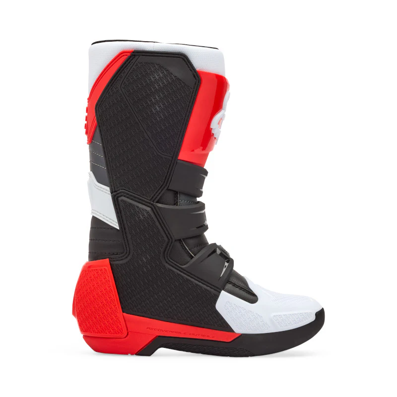 FOX YOUTH COMP BOOTS - WHITE/FLO RED - Image 3