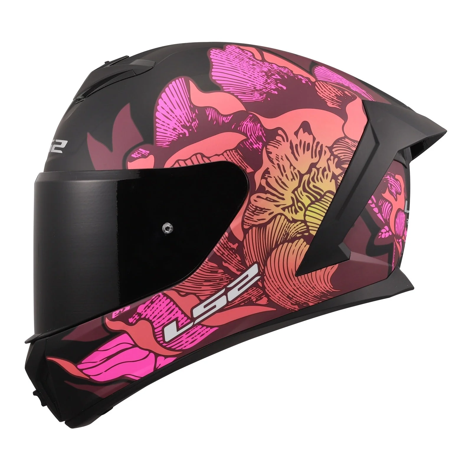 LS2 FF820 Rapid III Poppies II Helmet – Black / Pink - Image 2