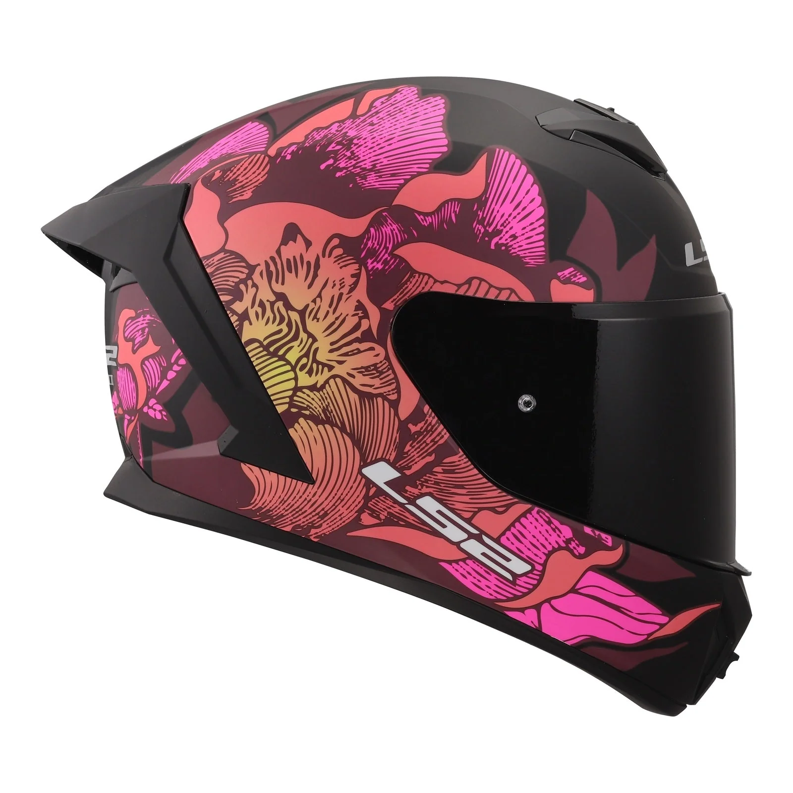 LS2 FF820 Rapid III Poppies II Helmet – Black / Pink - Image 4