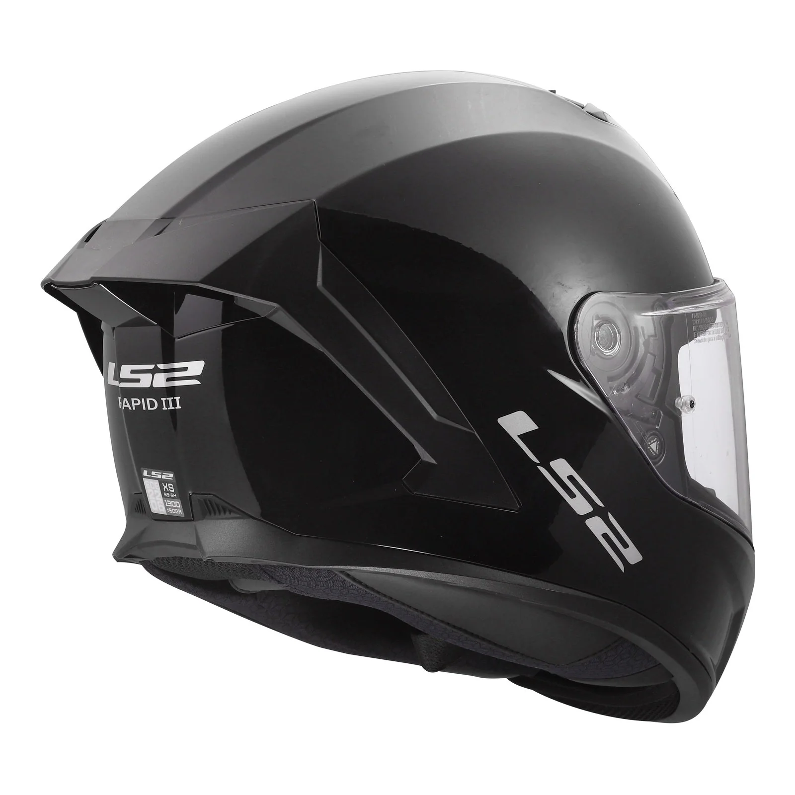 LS2 FF820 Rapid III Solid Helmet – Gloss Black - Image 5
