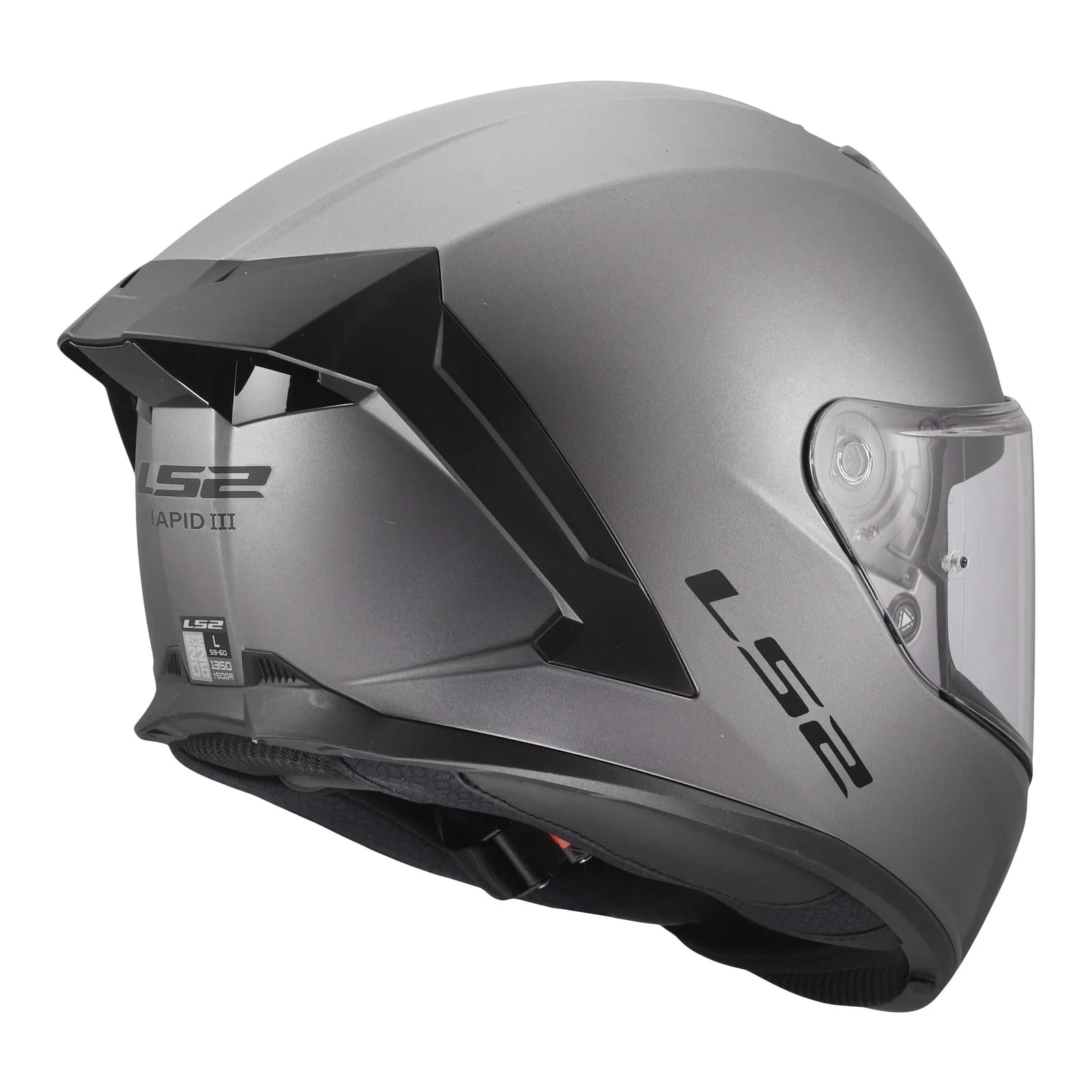 LS2 FF820 Rapid III Solid Helmet – Matte Titanium - Image 5