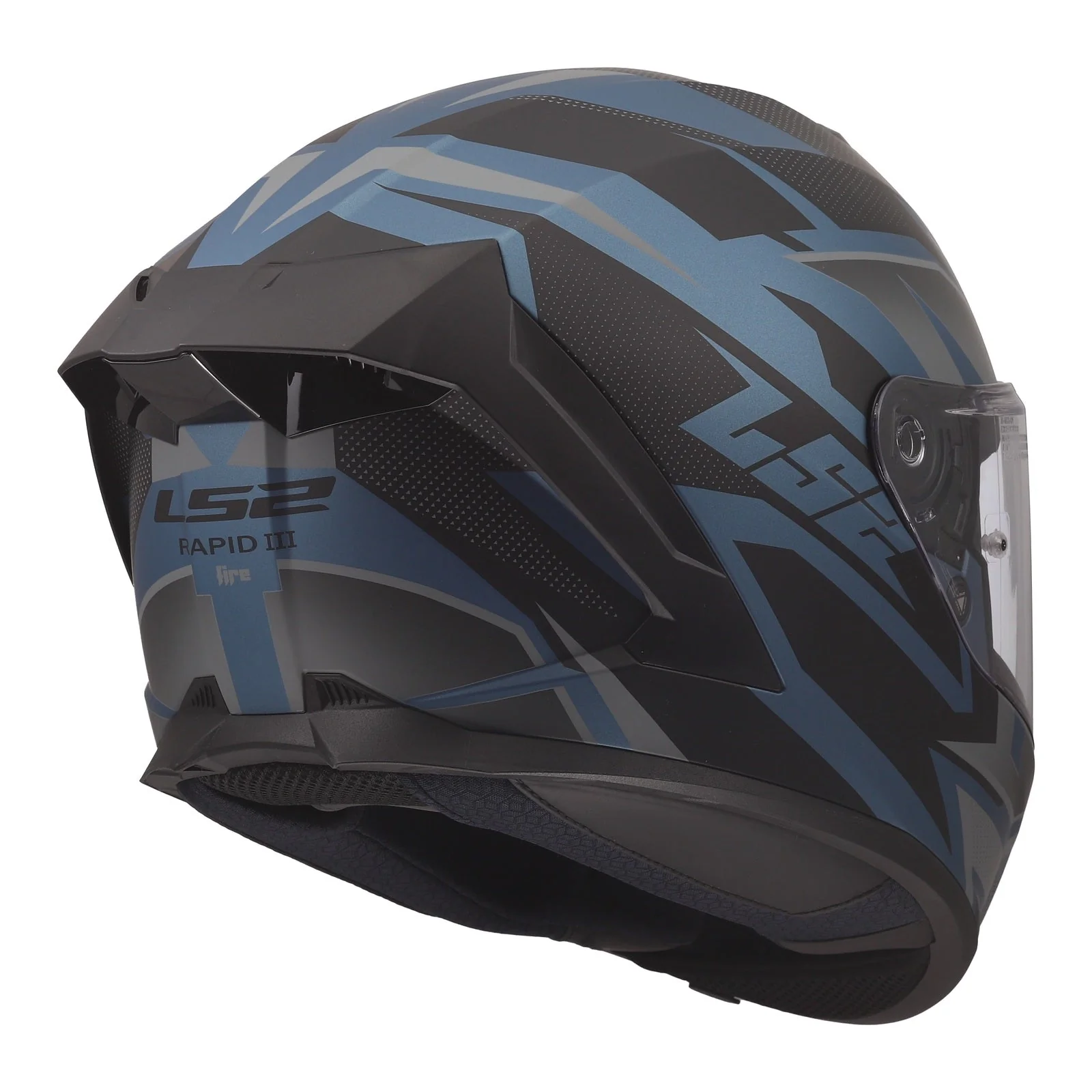 LS2 FF820 Rapid III Xtrem Helmet – Black / Blue / Petrol - Image 5