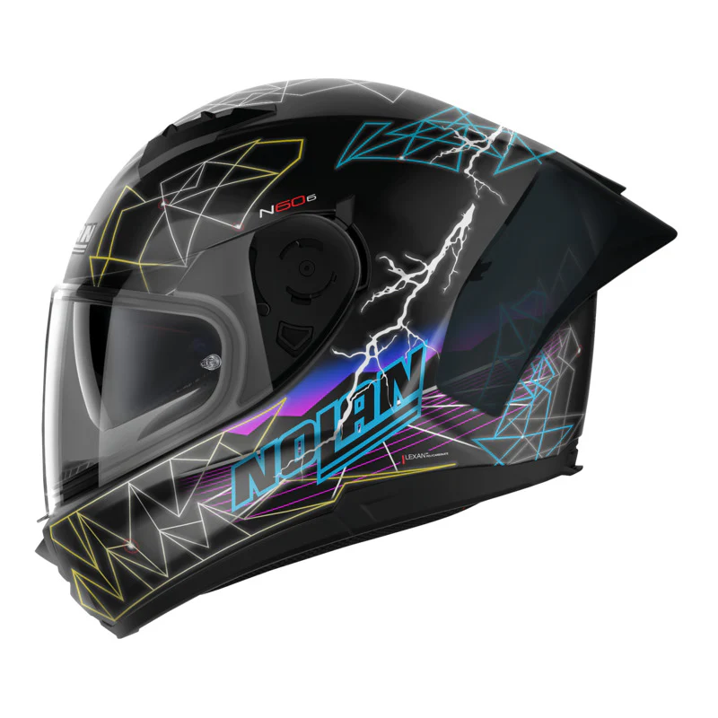 NOLAN N60-6 SPORT RAINDANCE HELMET - FLAT BLACK/MULTI COLOUR - Image 2